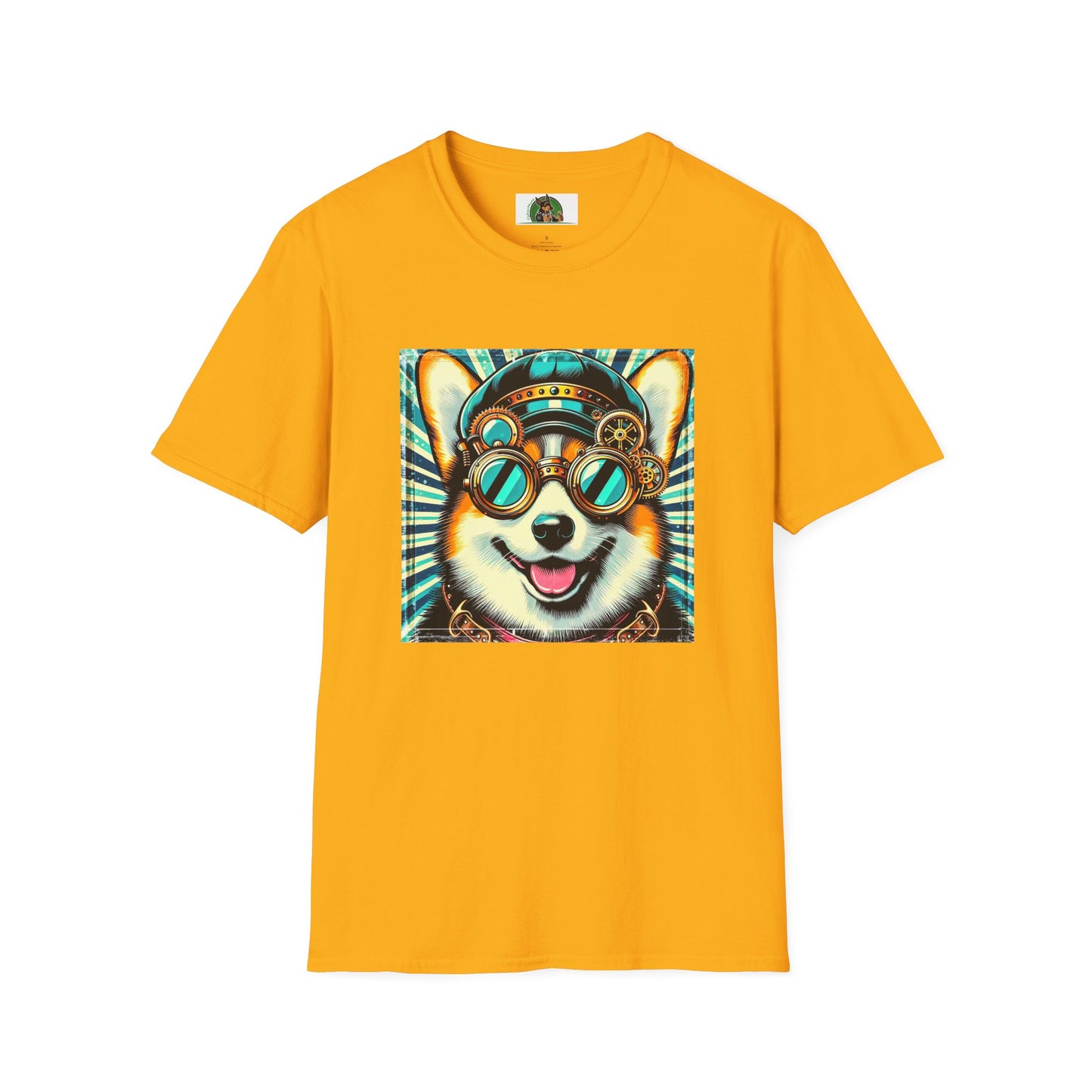 Pembroke Welsh Corgi fun googles shirt T-Shirt Printify S Gold