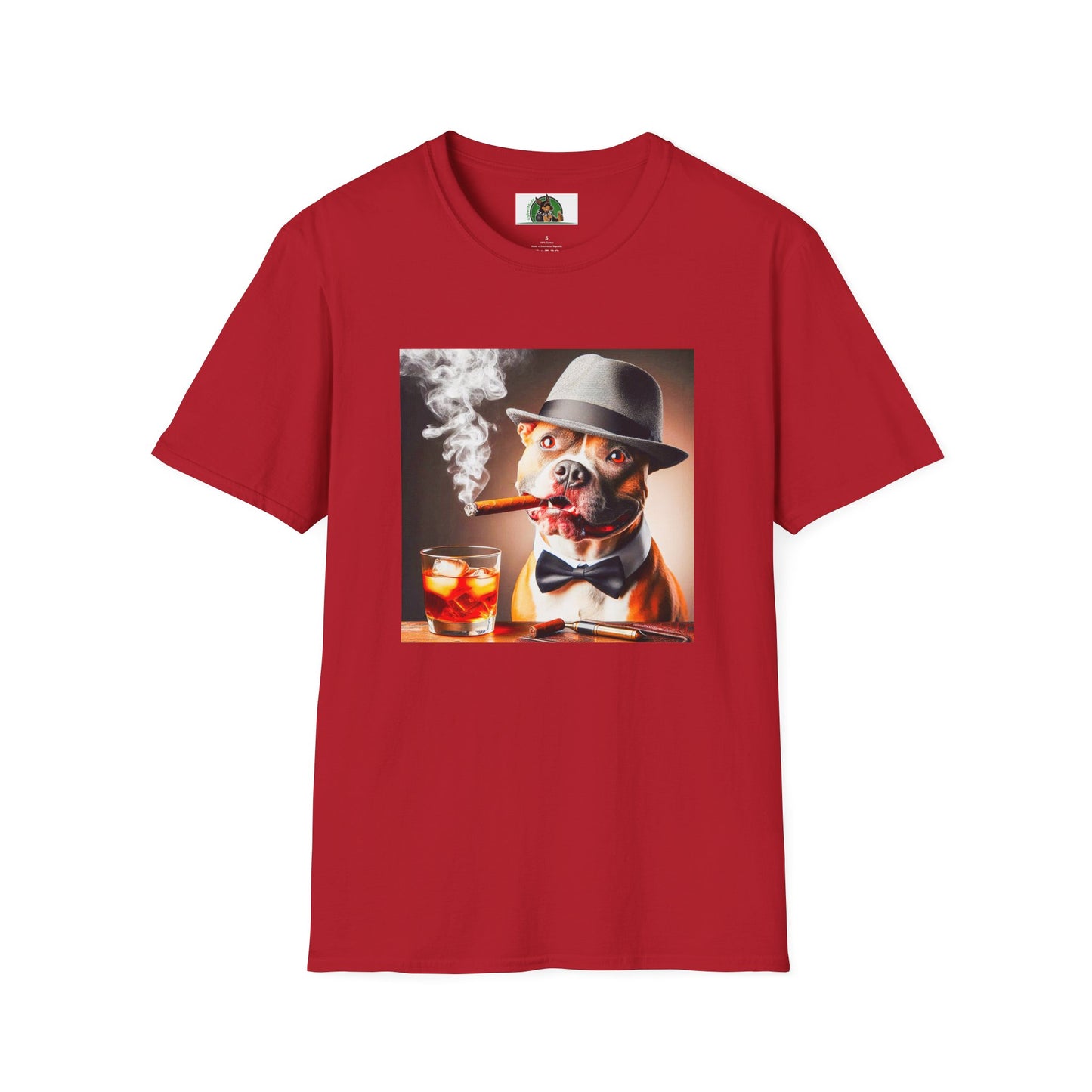 Pit Bull bar drinking shirt T-Shirt Printify S Cherry Red