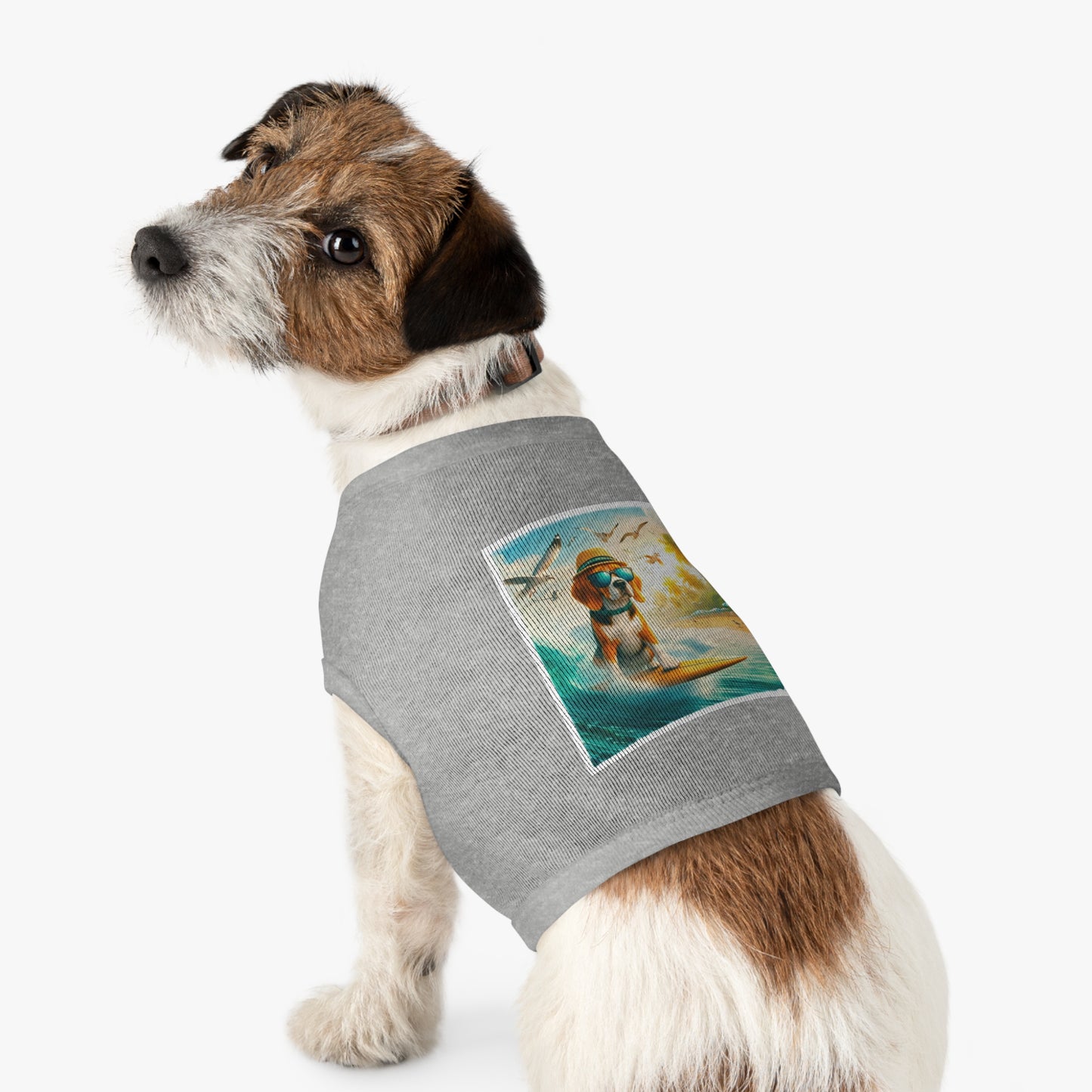 Pet Tank Top Beagle Surfer Pets Printify