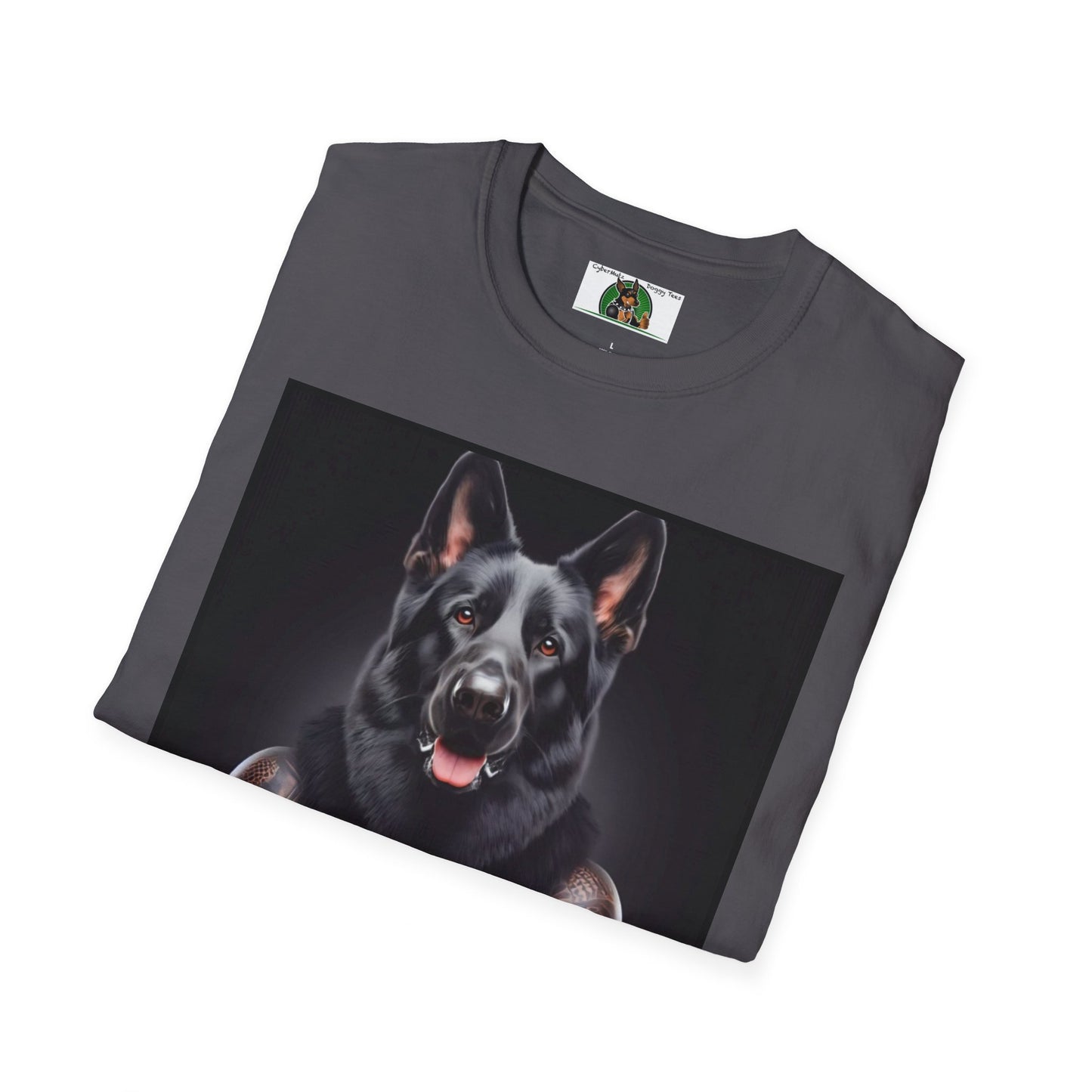 German Shepherd Muscular Dog Unisex Softstyle T-Shirt T-Shirt Printify