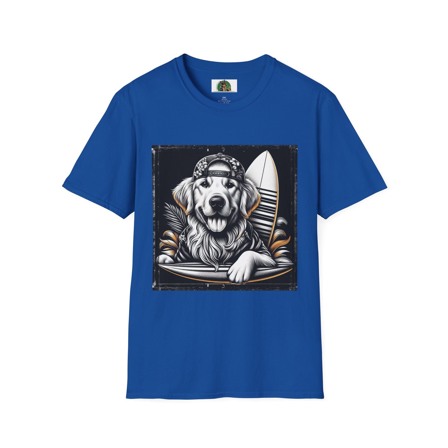 Golden Retriever cool surfer t shirt T-Shirt Printify XS Royal