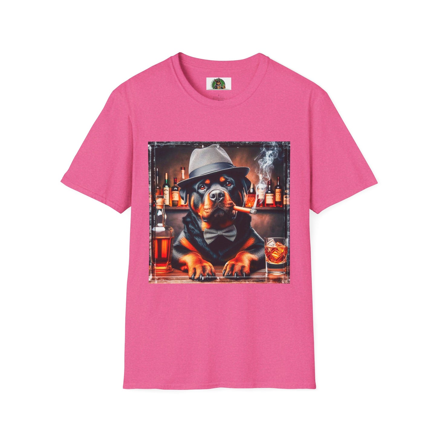 Rottweiler smoking a cigar shirt T-Shirt Printify S Heather Heliconia