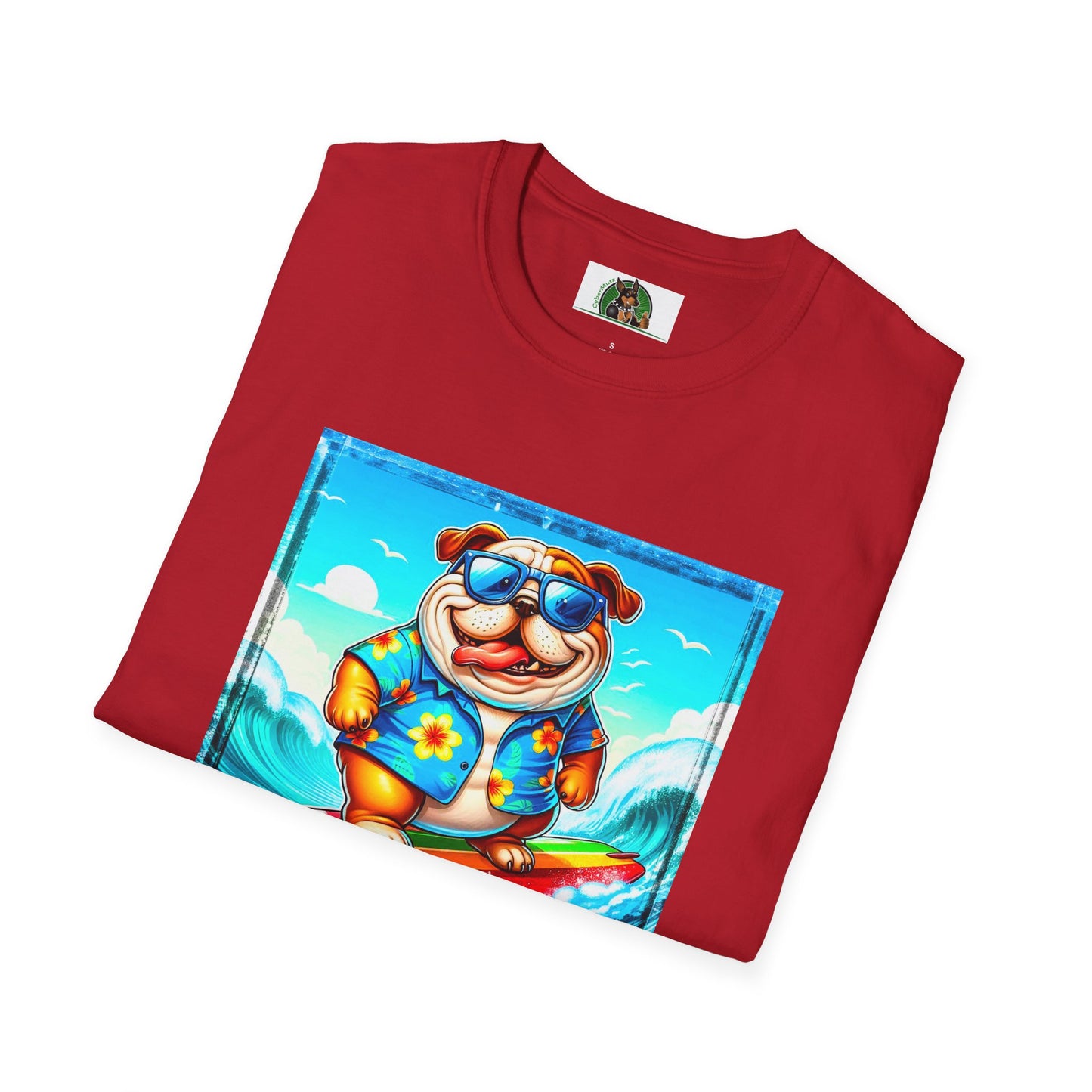 Bulldog surfing fun t shirt