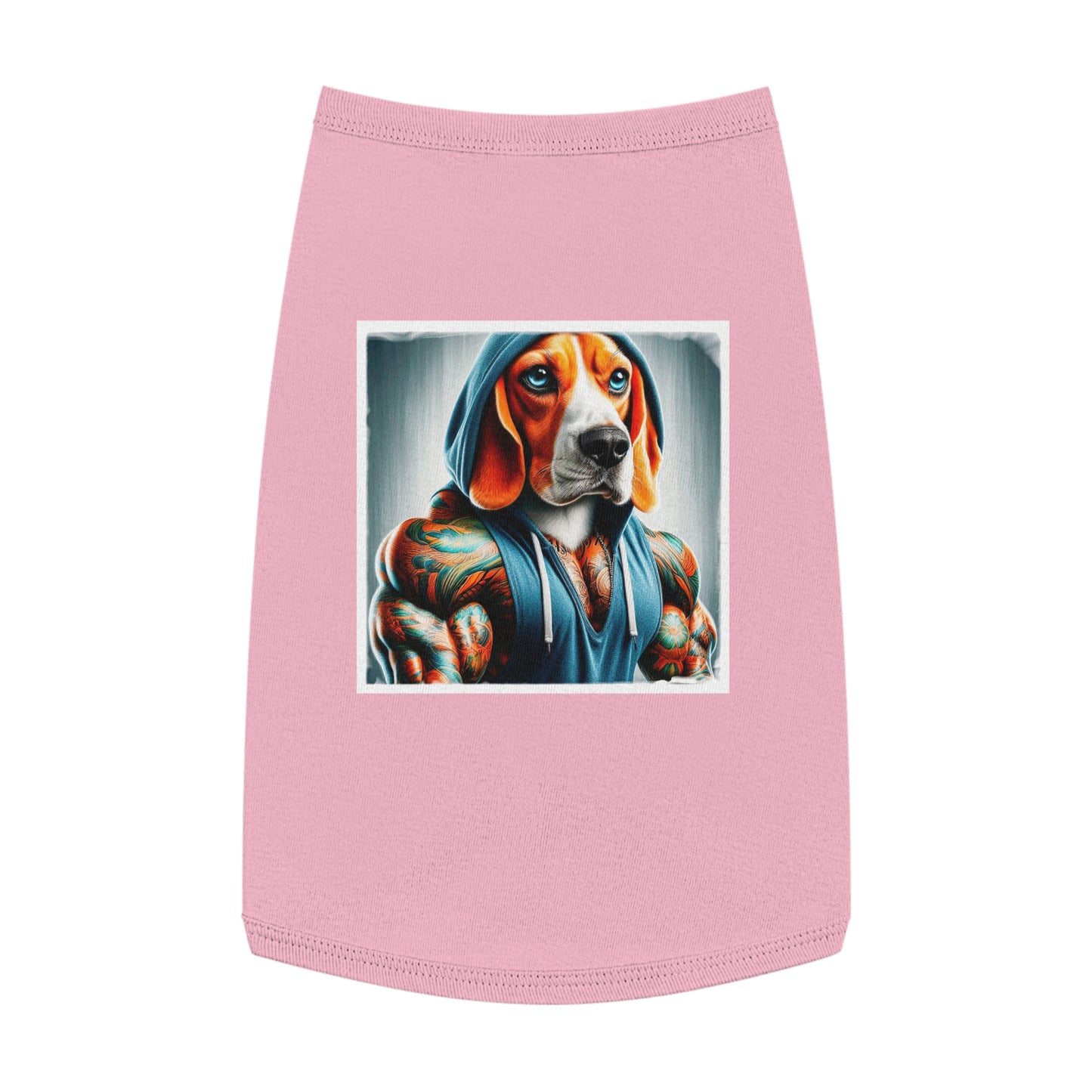 Pet Tank Top Beagle Muscle Dog Wearing Hoodie Pets Printify