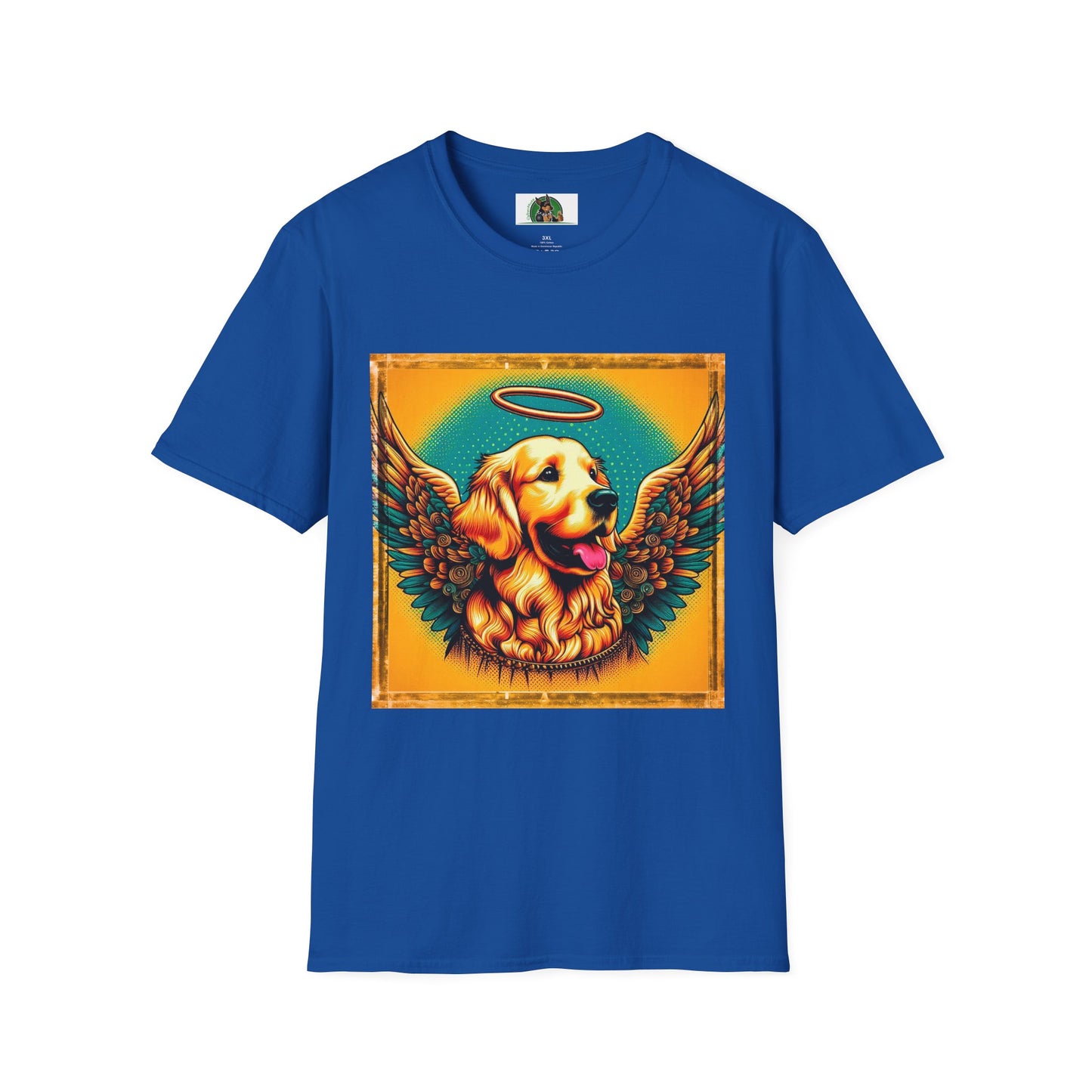 Golden Retriever glowing Angel t shirt T-Shirt Printify XS Royal
