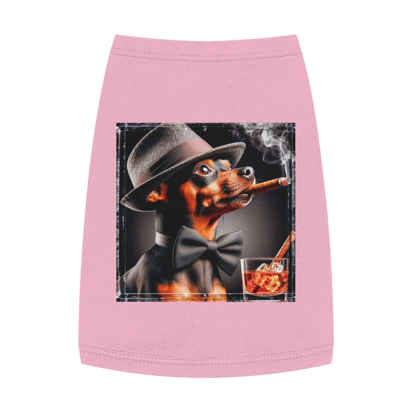 Min Pin Tank Tops cigars Pets Printify M Pink