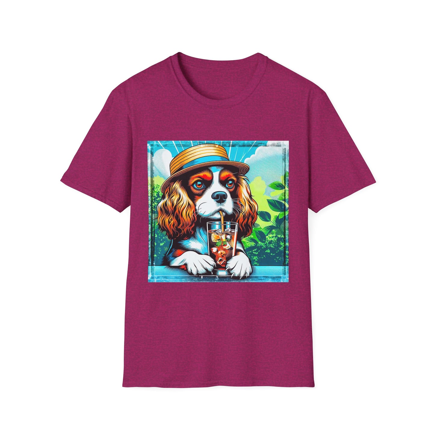 Cavalier King Charles Spaniel Summer Dog TShirt T-Shirt Printify S Antique Heliconia