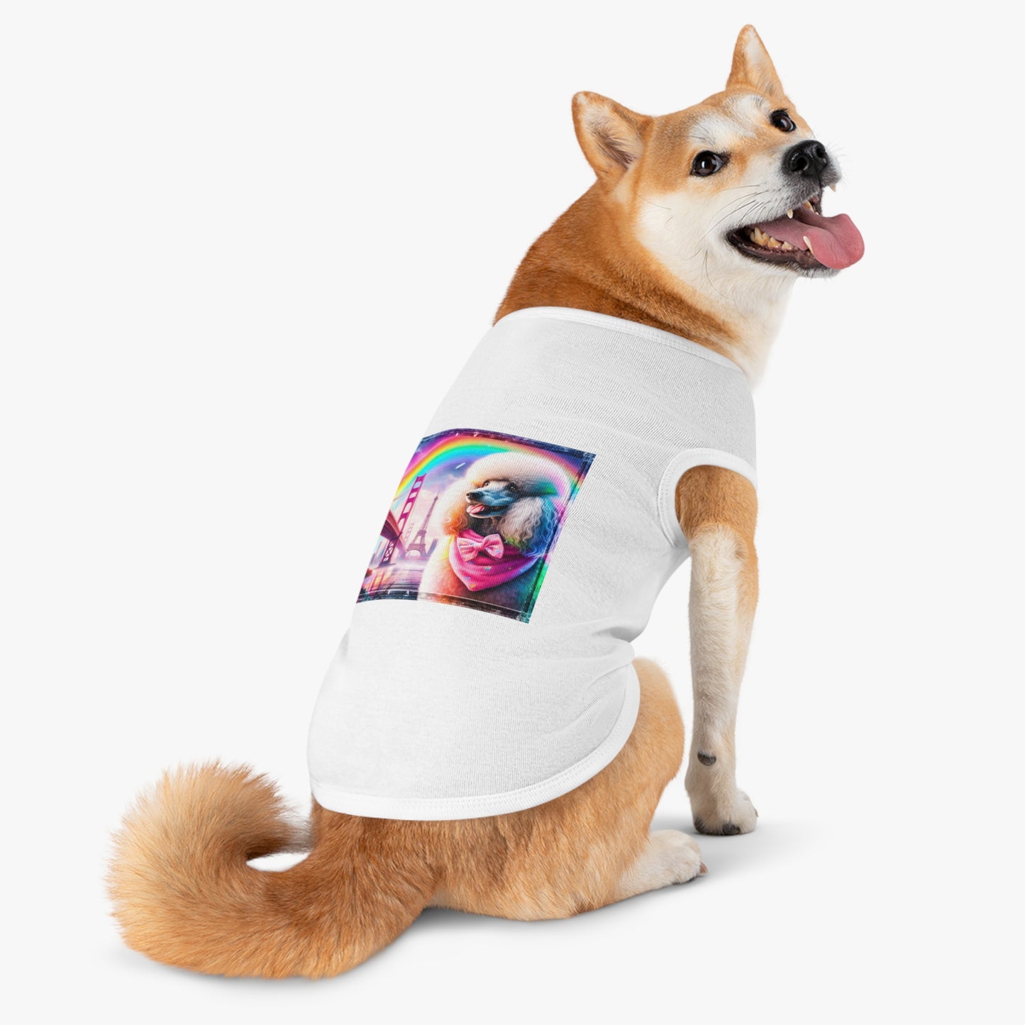 Pet Tank Top Poodle pink bridge shirt