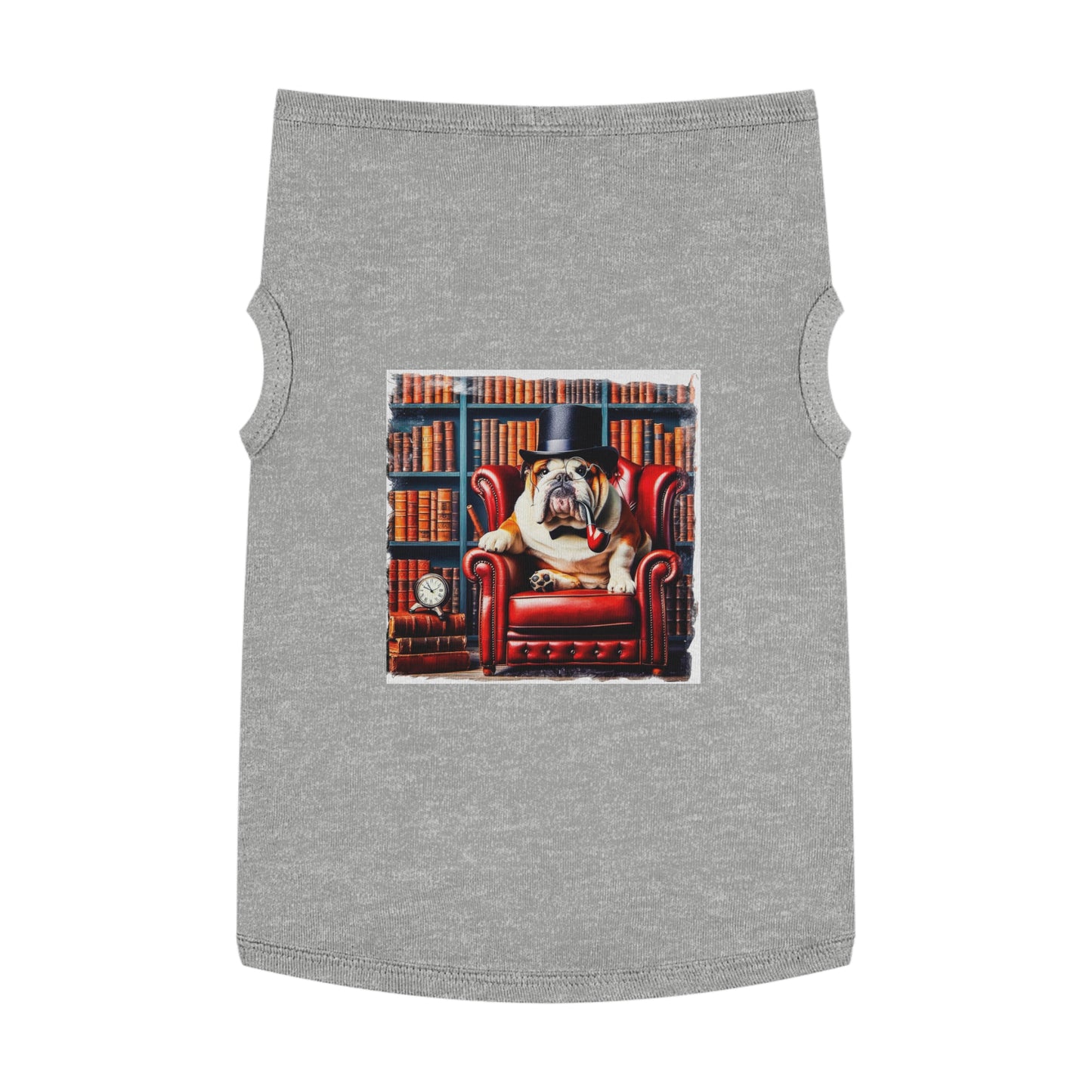 Pet Tank Top Bulldog pipe smoking t shirt Pets Printify XL Heather