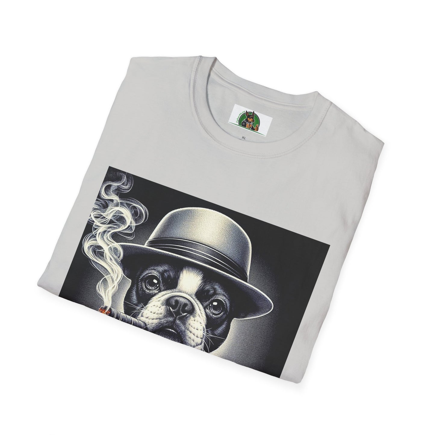 Boston Terrier Male Dog Smoking Cigar Drinking Whiskey T-Shirt Printify