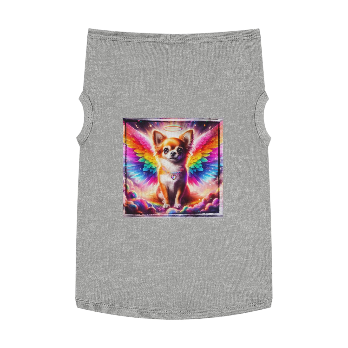 Pet Tank Top Chihuahua colorful wings t shirt Pets Printify XL Heather