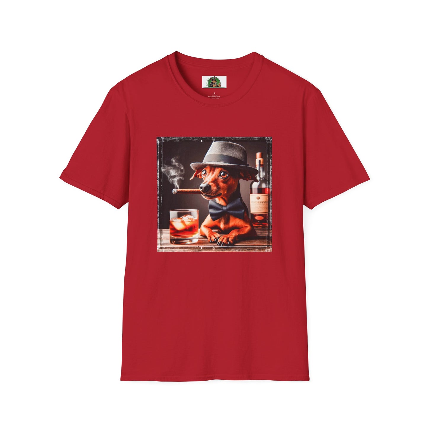 Min Pin T-Shirt cigars and whiskey T-Shirt Printify S Cherry Red