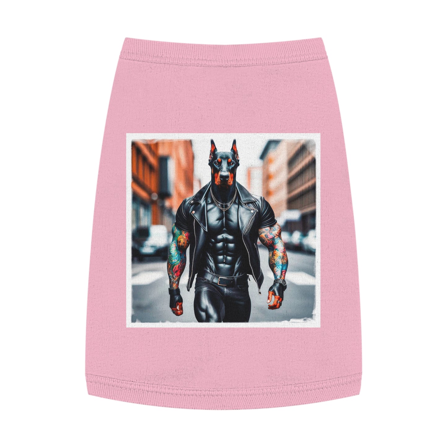Pet Tank Top Doberman tough in black t shirt Pets Printify M Pink