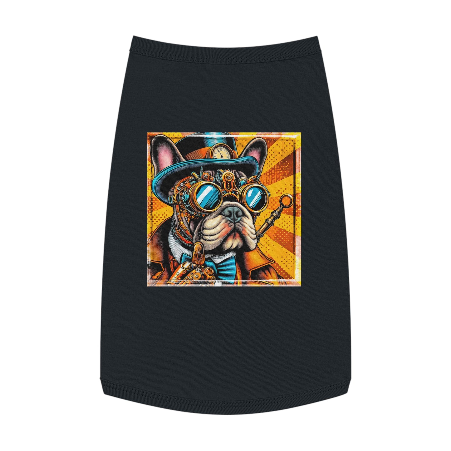 Pet Tank Top French Bulldog steampunk dude t shirt Pets Printify