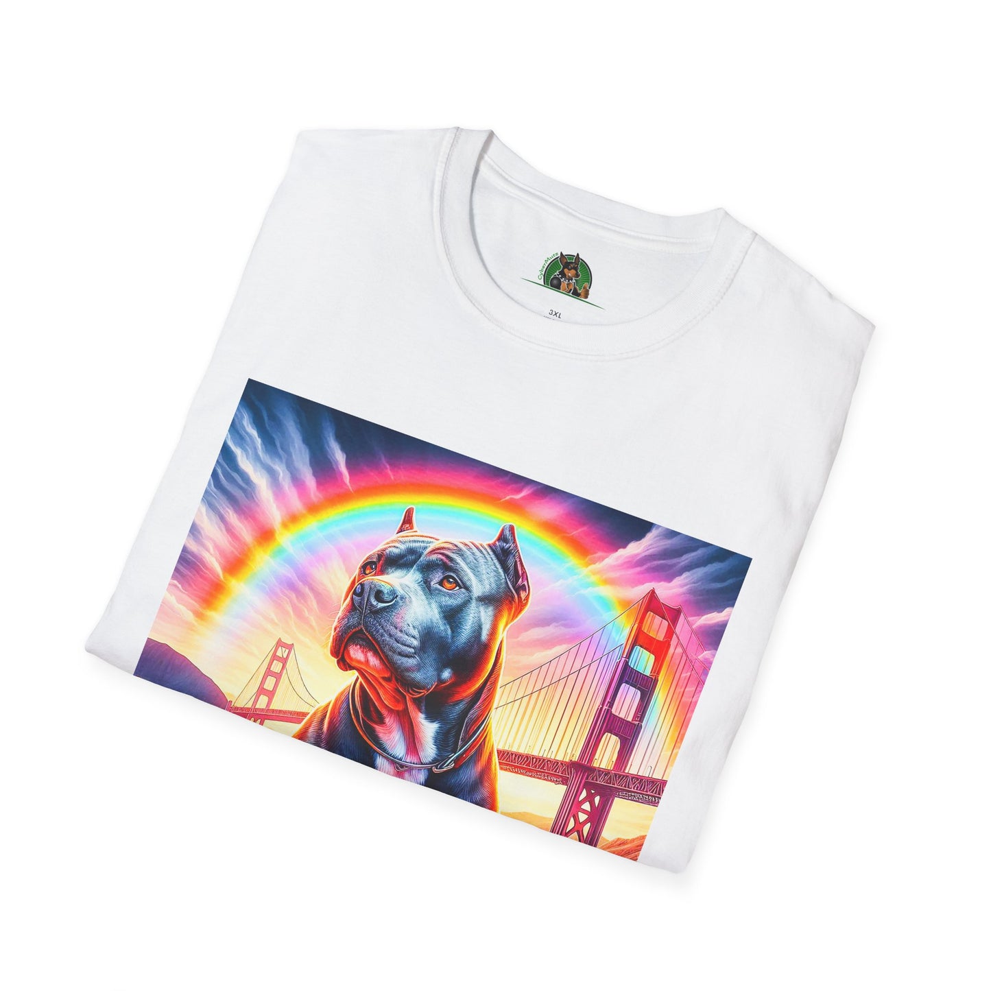 Pit Bull colorful bridge shirt T-Shirt Printify