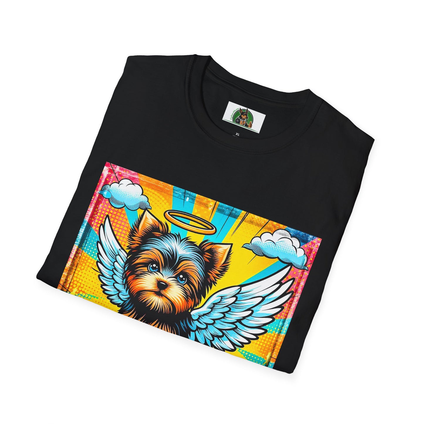 Yorkie pop art clouds shirt T-Shirt Printify