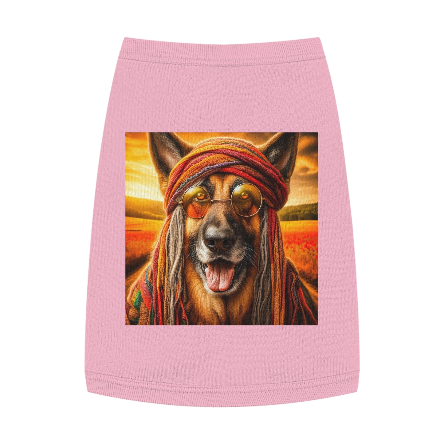 German Shepherd old hippie shirt Pets Printify M Pink