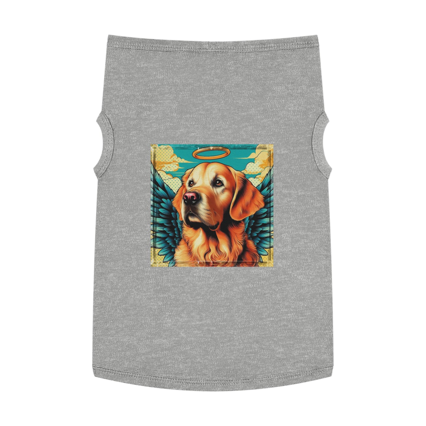 Golden Retriever heavenly angel tank top Pets Printify XL Heather