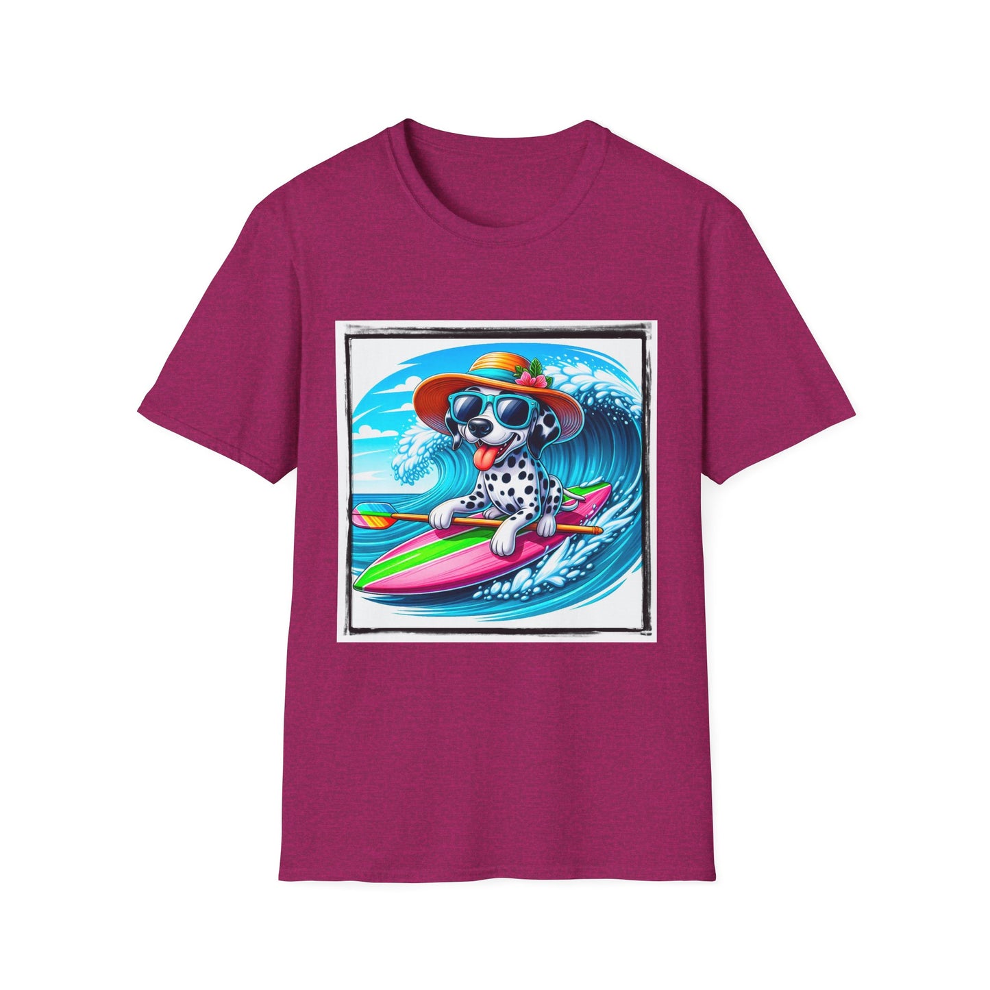 Dalmatian beach day t shirt T-Shirt Printify S Antique Heliconia