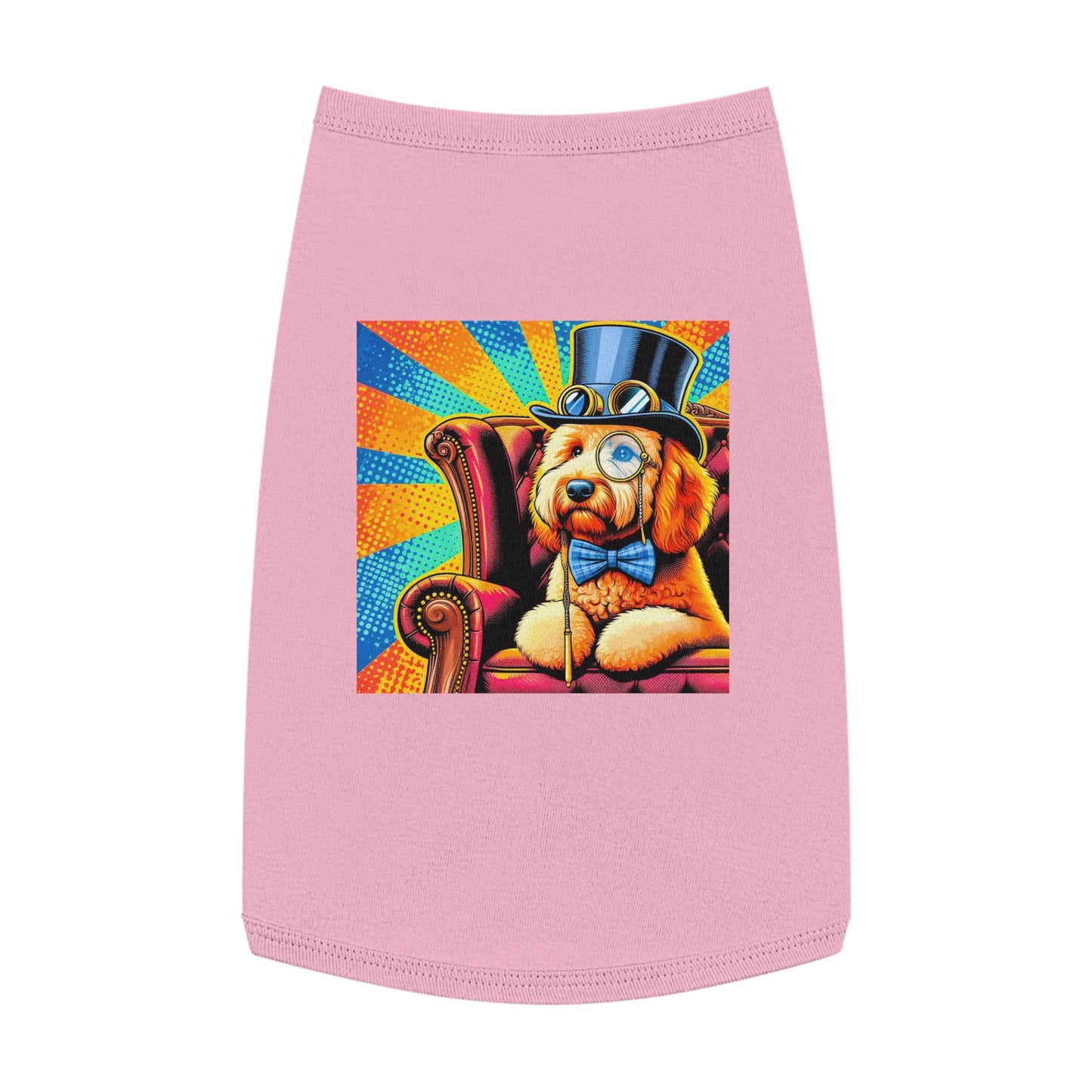 Pet Tank Golden Doodle colorful steampunk shirt Pets Printify L Pink