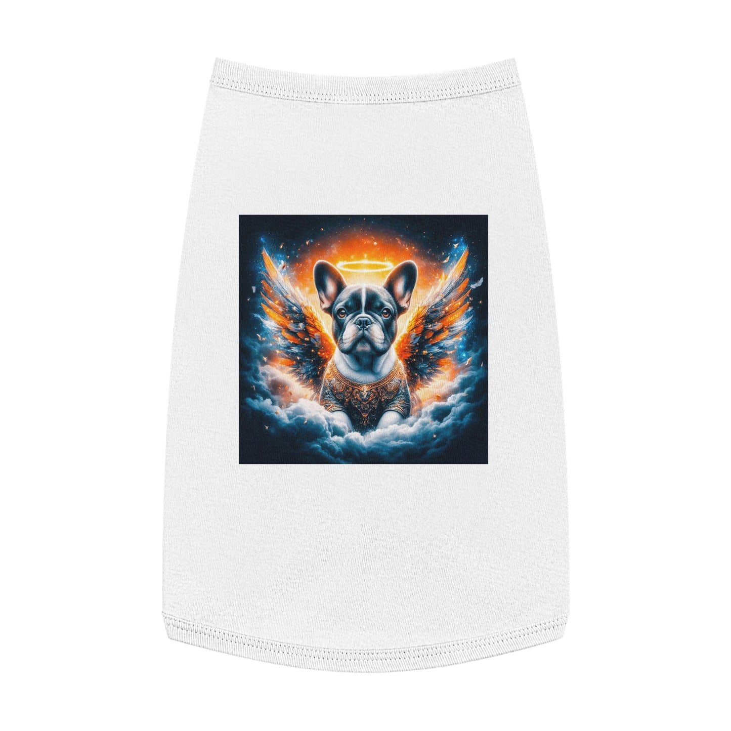 Pet Tank Top French Bulldog heaven and clouds t shirt Pets Printify L White