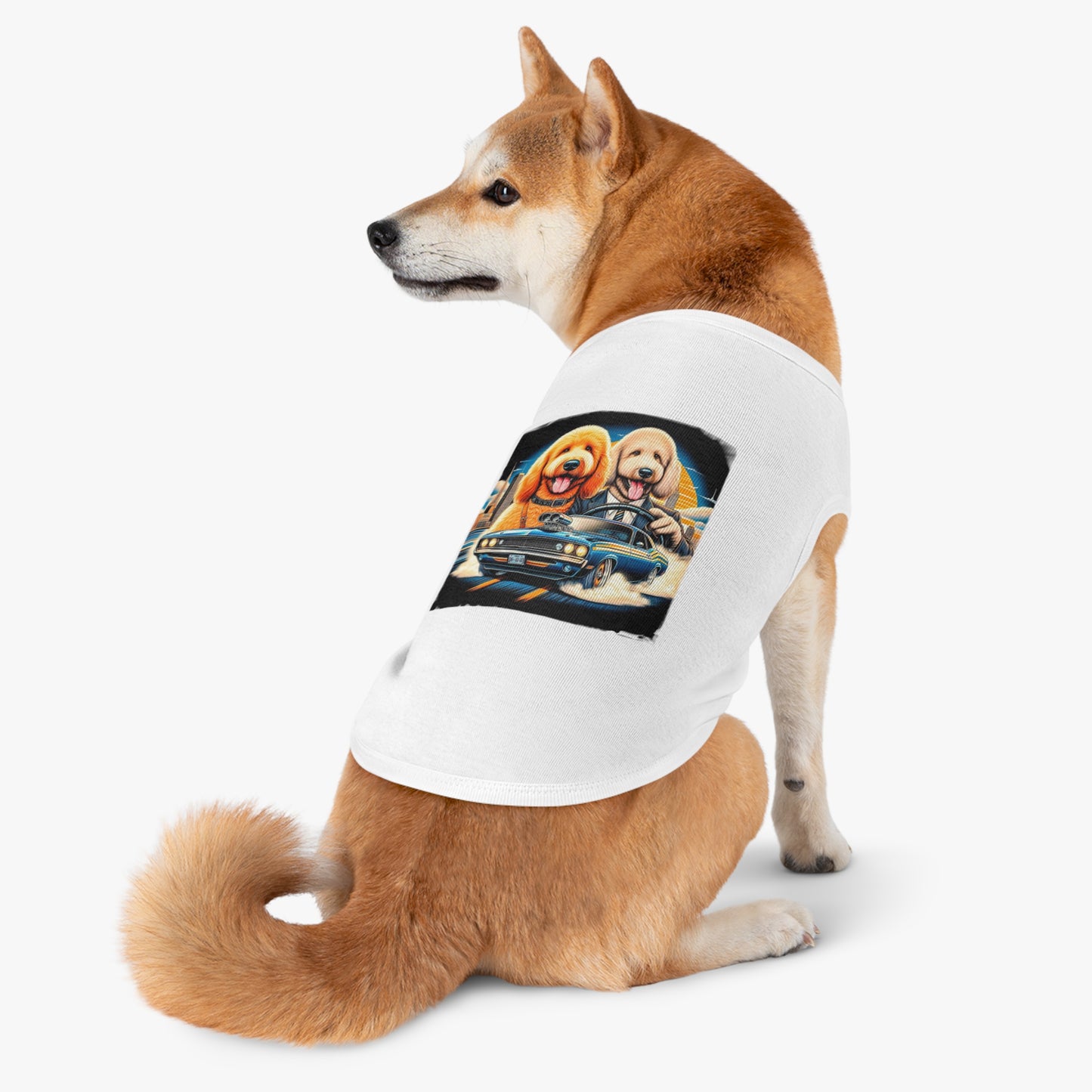Pet Tank Golden Doodle driving fun t shirt