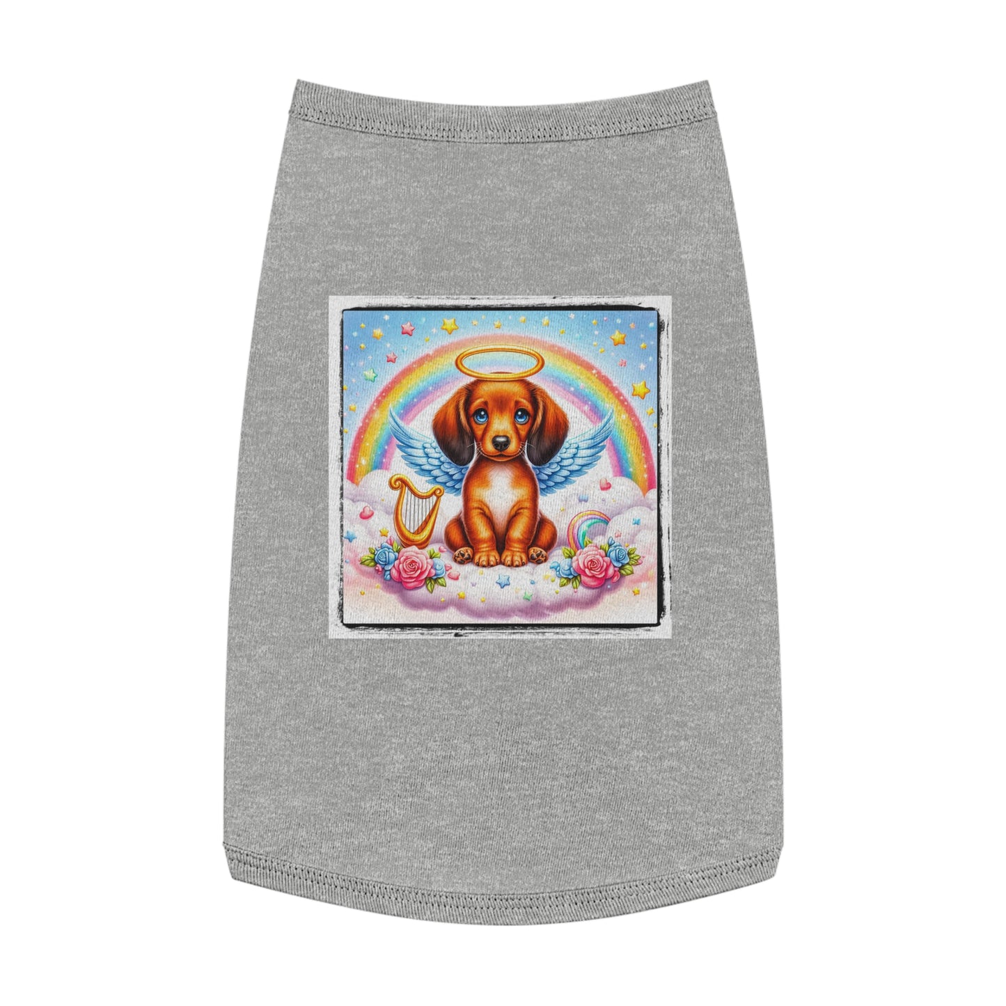Pet Tank Top Dachshund angel baby t shirt Pets Printify L Heather