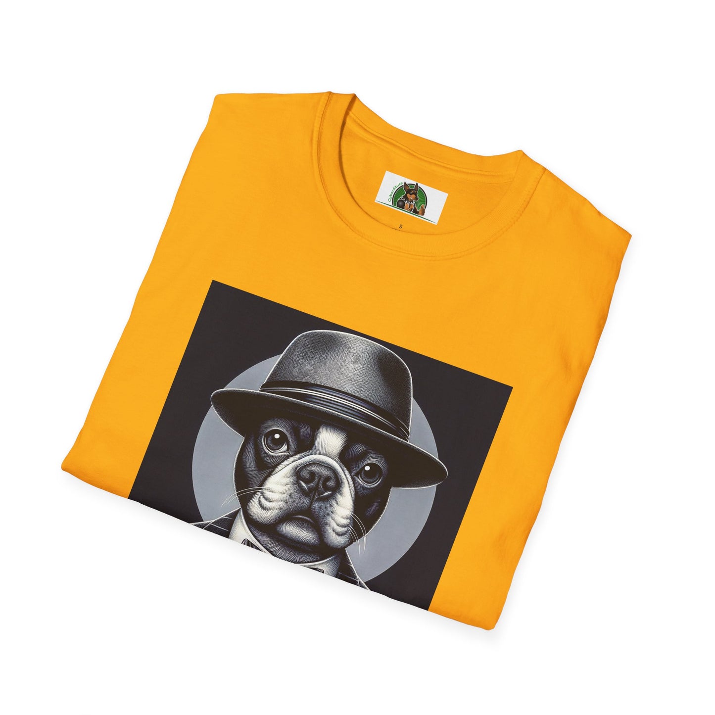 Boston Terrier T-Shirt - Dog in Suit and Hat Design