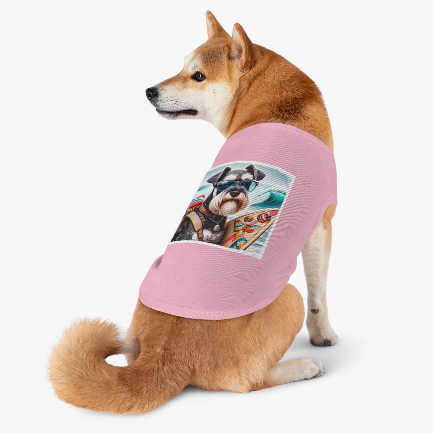 Miniature Schnauzer traveling surfer shirt