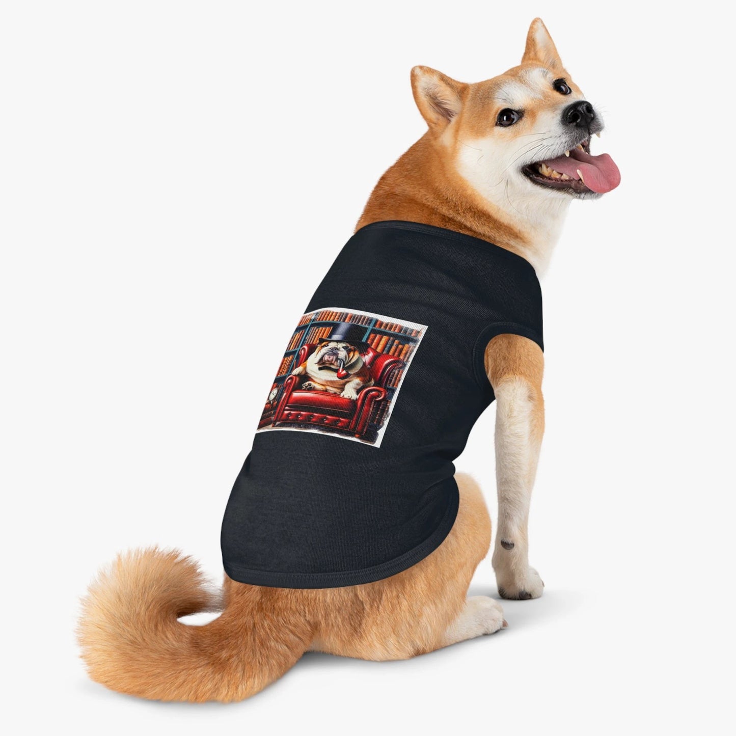 Pet Tank Top Bulldog pipe smoking t shirt
