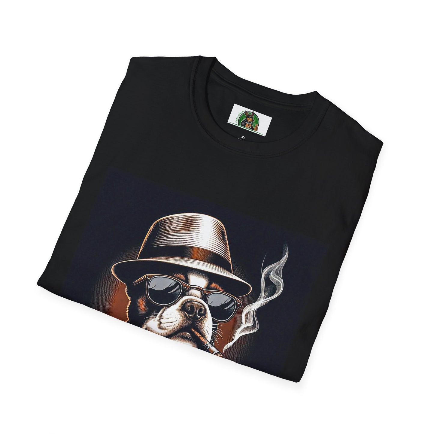 Boston Terrier Smoking T-shirt T-Shirt Printify