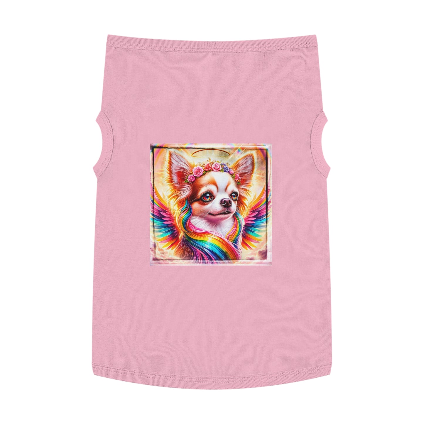 Pet Tank Top Chihuahua flower angel t shirt Pets Printify XL Pink