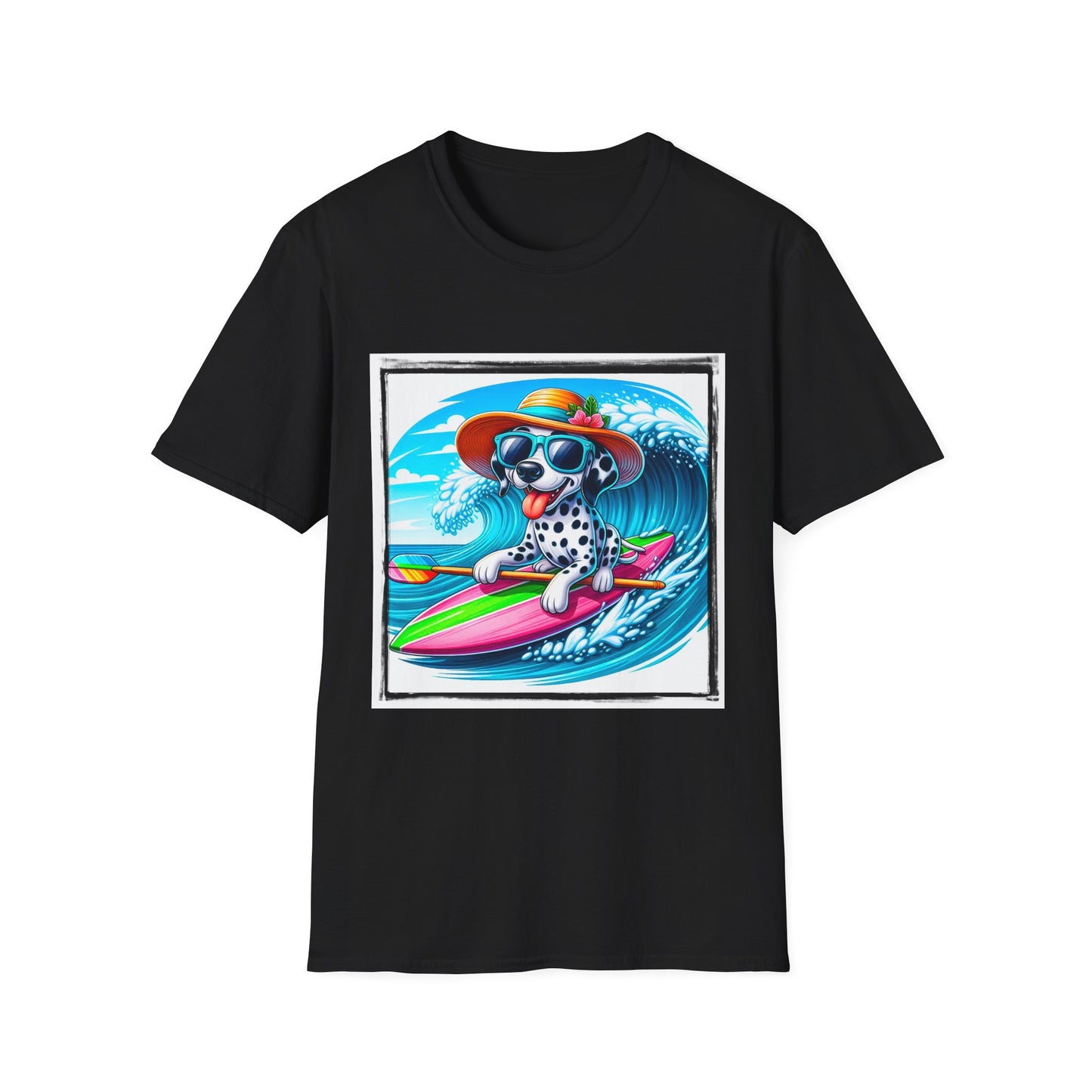 Dalmatian beach day t shirt T-Shirt Printify XS Black