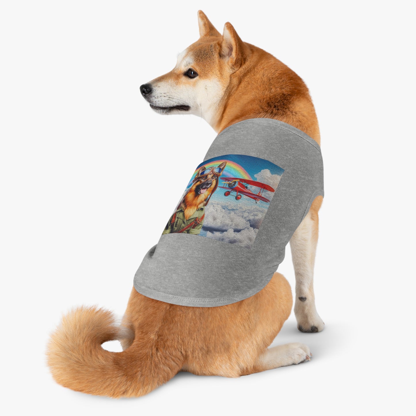 German Shepherd airplane pilot shirt Pets Printify