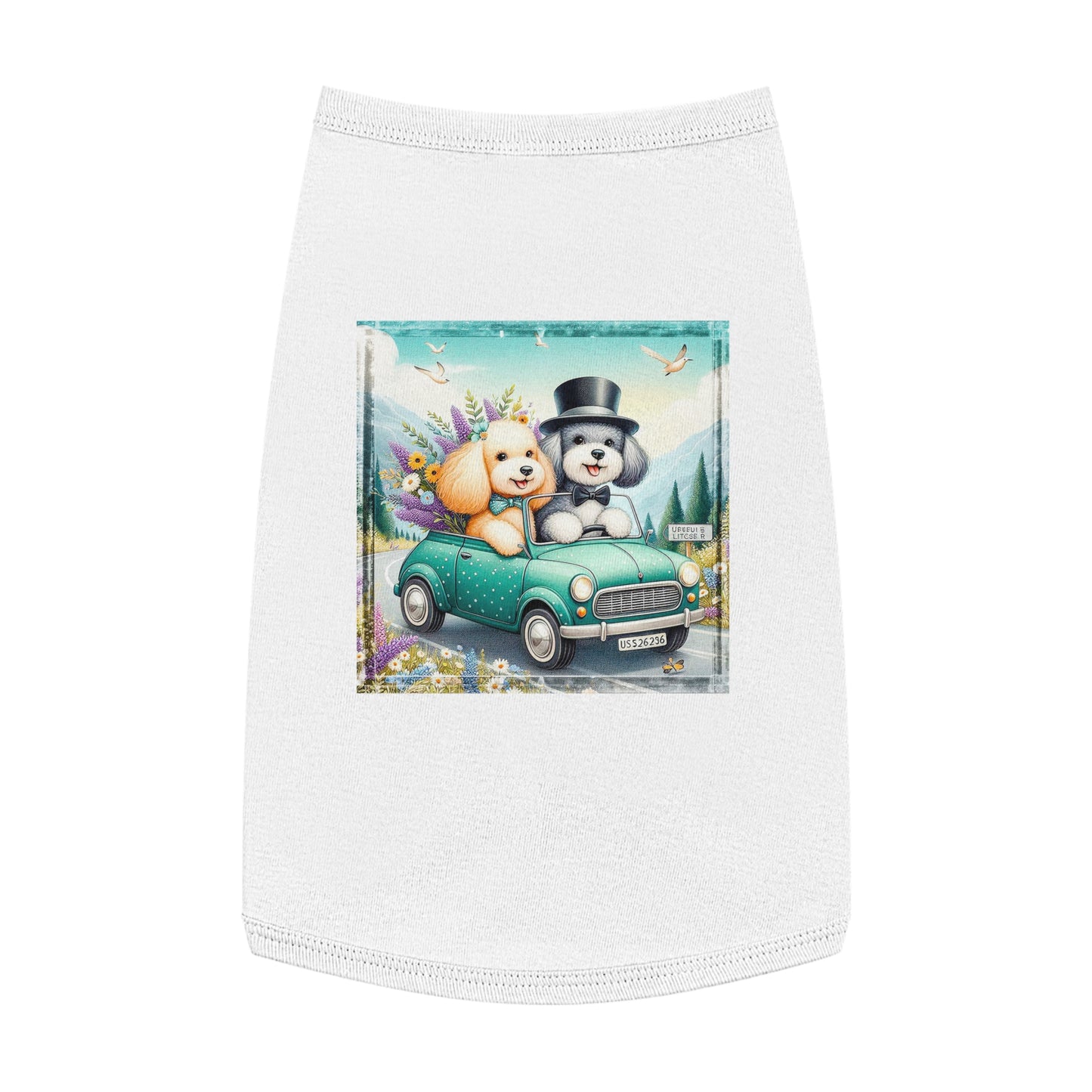 Wacky Pet Tank Top Sheepadoodle fun couple Pets Printify L White