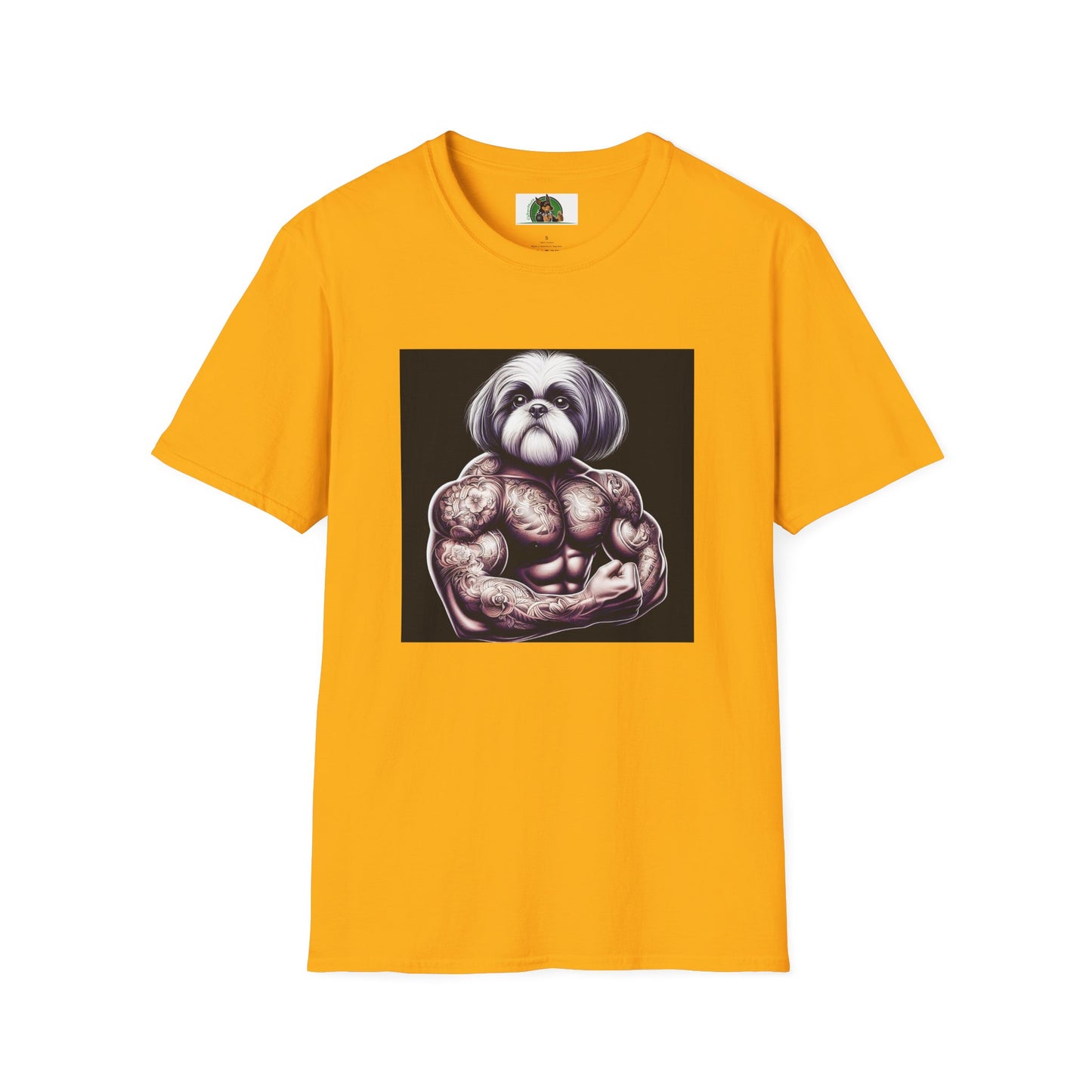 Shih Tzu muscles shirt T-Shirt Printify S Gold