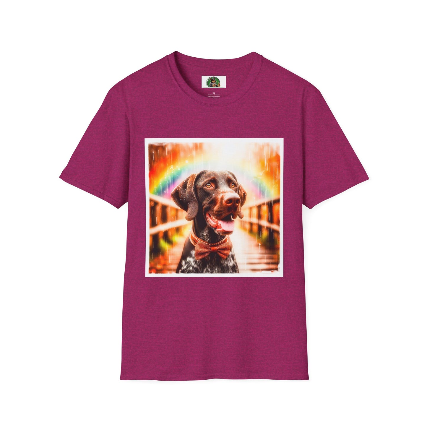 German Shorthaired Pointer rainy day t shirt T-Shirt Printify S Antique Heliconia