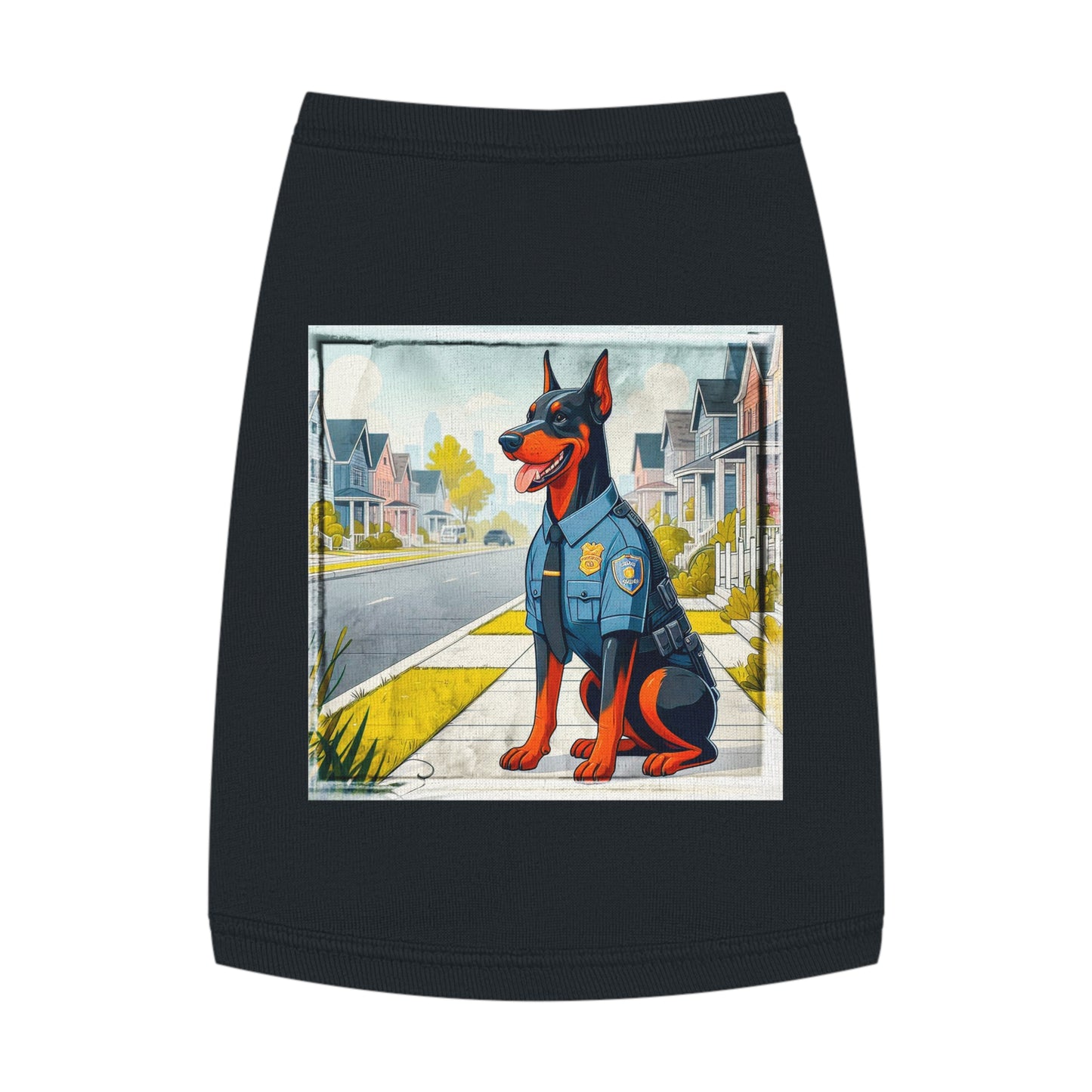 Pet Tank Top Doberman cop hero t shirt Pets Printify M Black