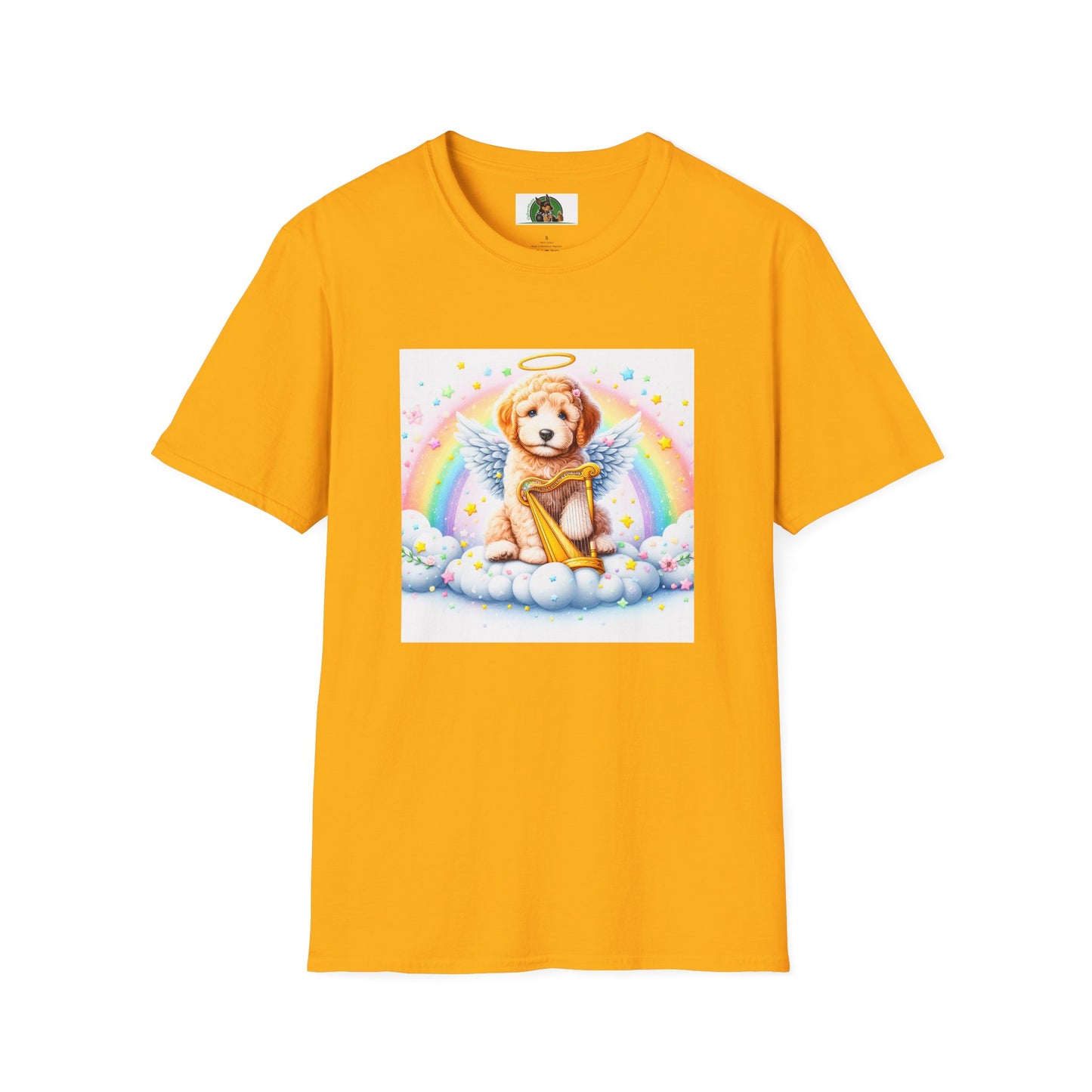 Golden Doodle colorful Angel shirt T-Shirt Printify S Gold