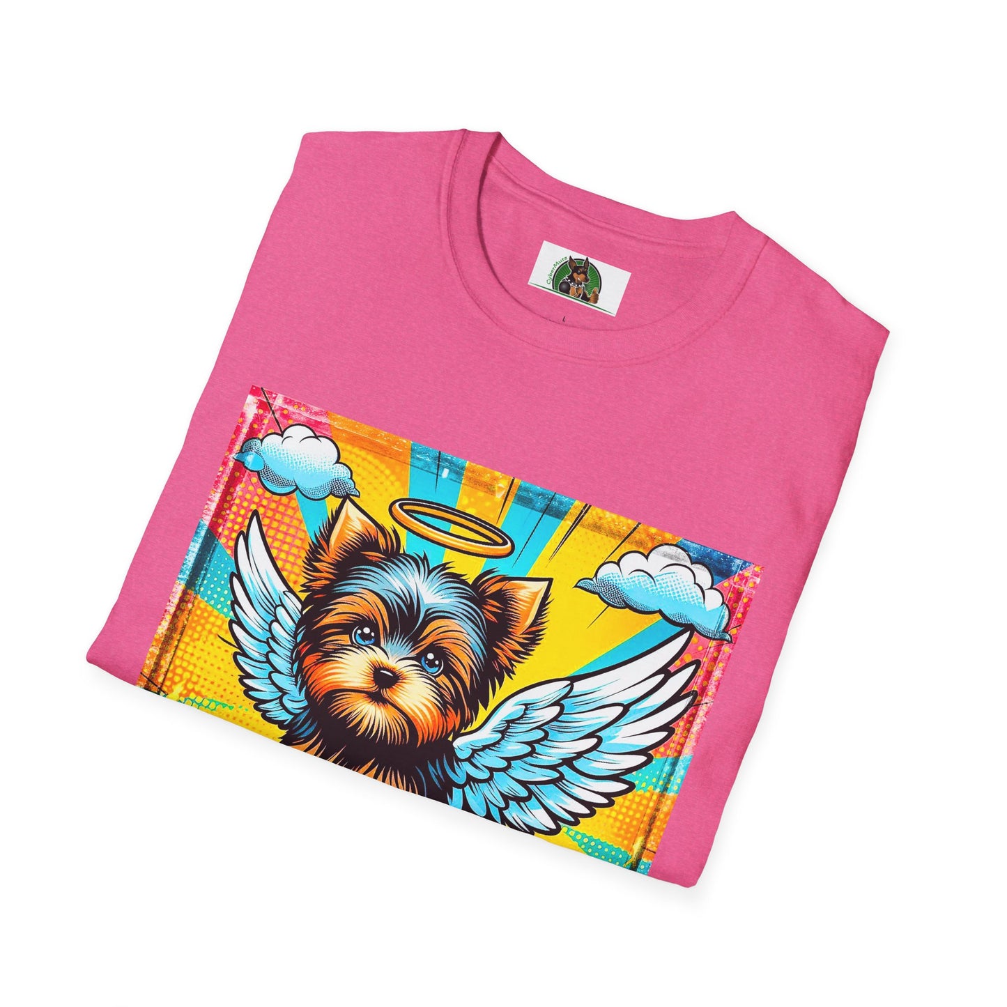 Yorkie pop art clouds shirt
