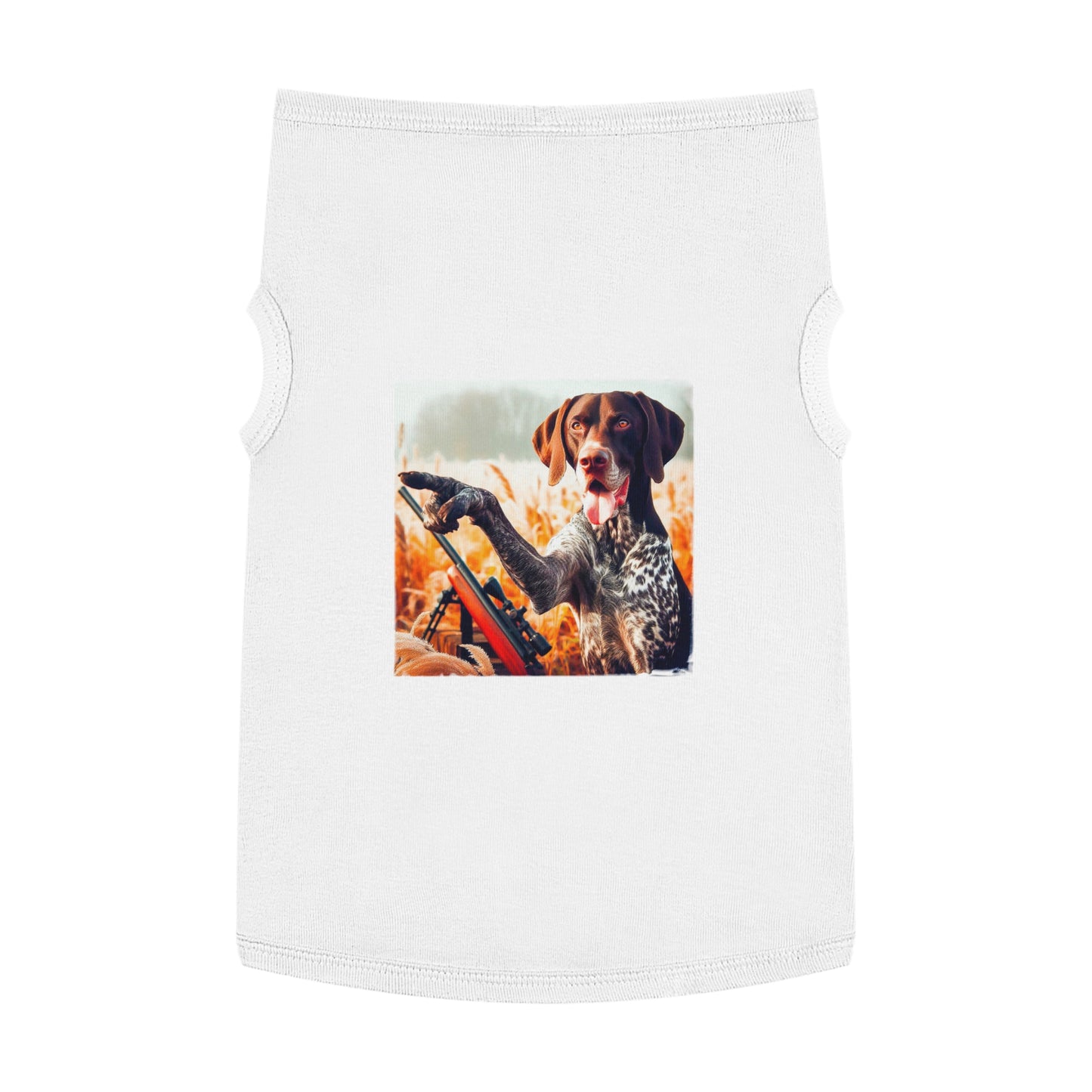 Wacky Pet Tank Top German Shorthaired Pointer violin playing t shirt Pets Printify XL White