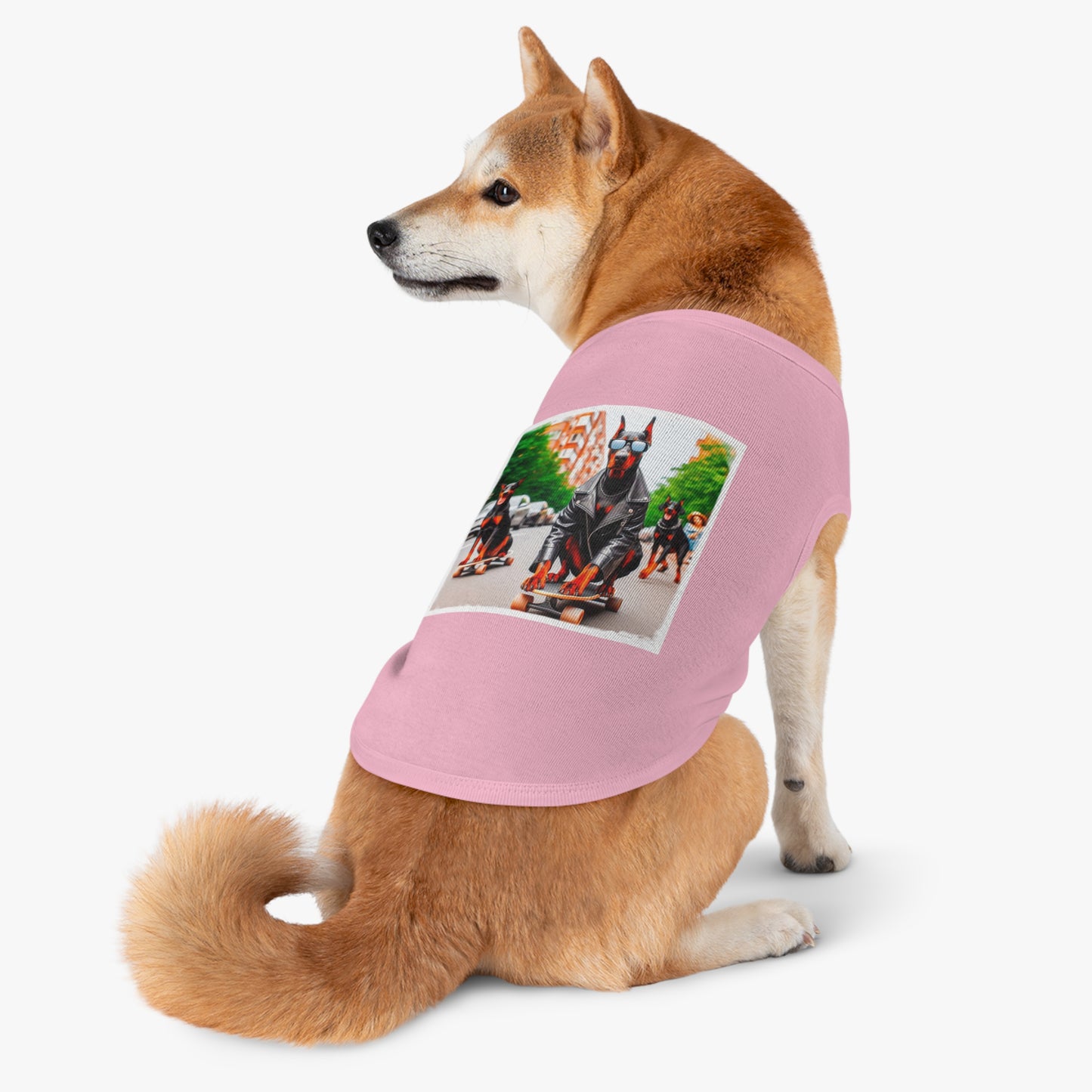 Pet Tank Top Doberman skating fun t shirt