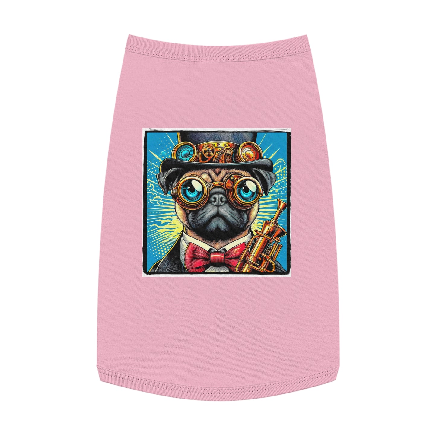 Pet Tank Top Pug steam punk cutie Pets Printify L Pink