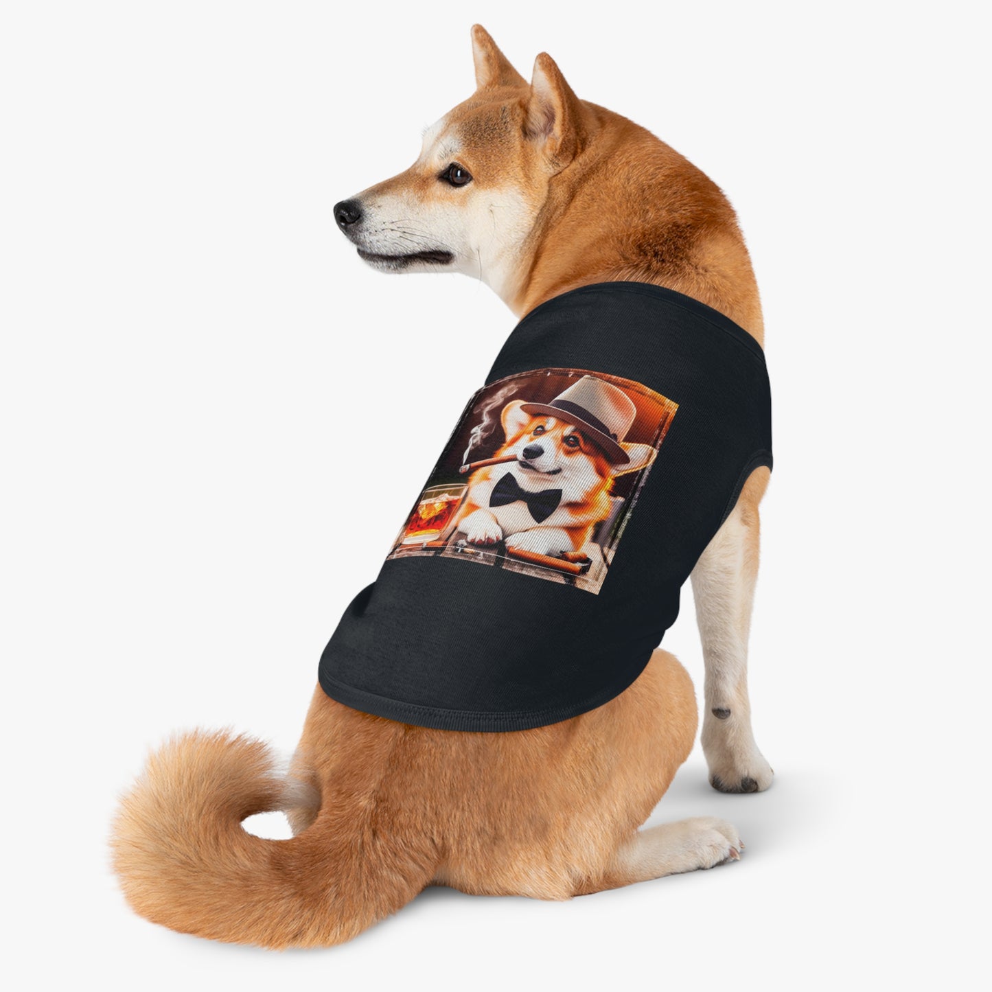 Pembroke Welsh Corgi cigars and whiskey Pets Printify