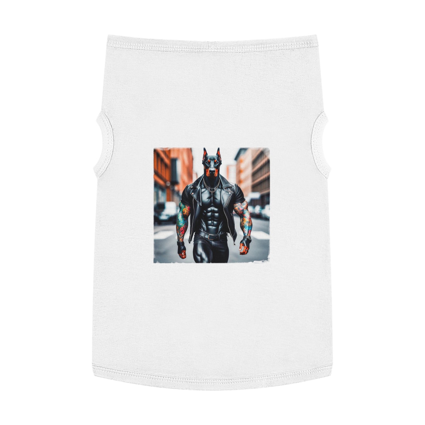 Pet Tank Top Doberman tough in black t shirt Pets Printify XL White
