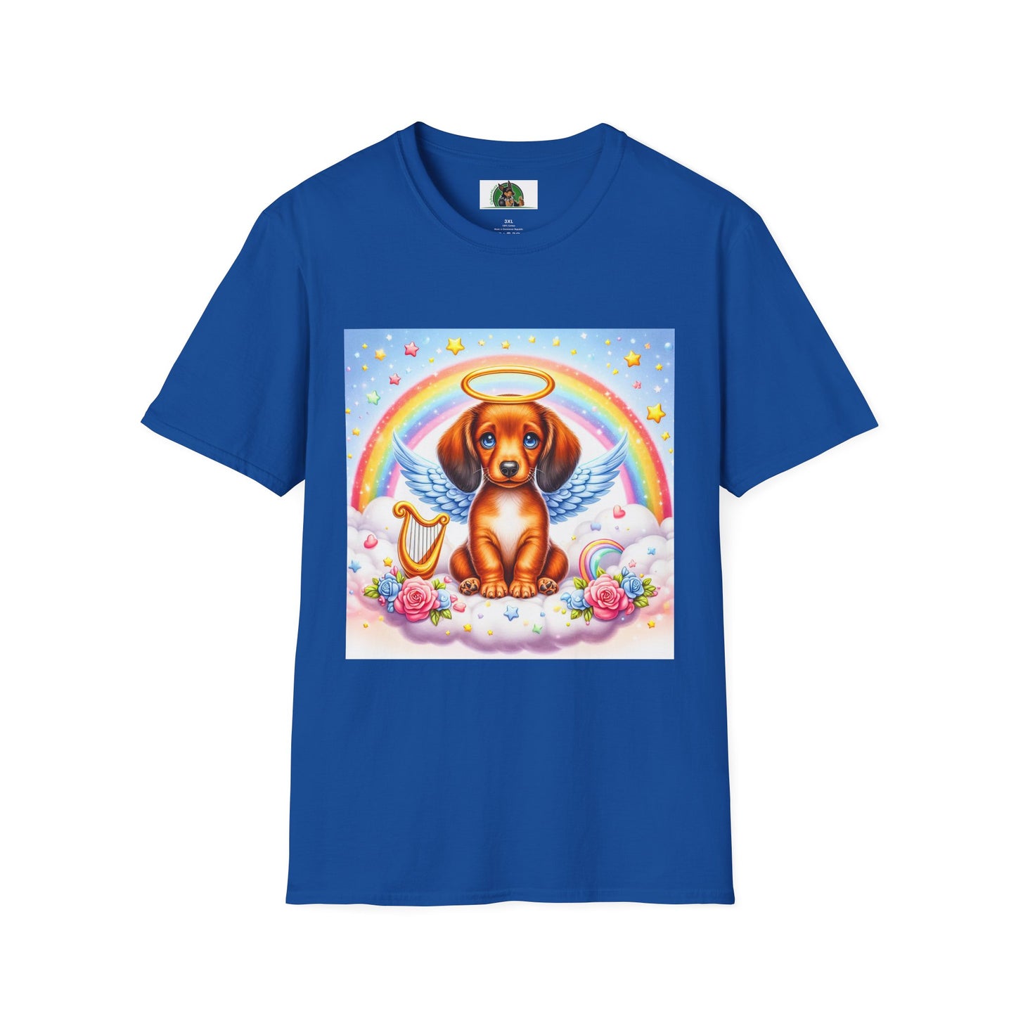 Dachshund glowing angel t shirt T-Shirt Printify Royal S