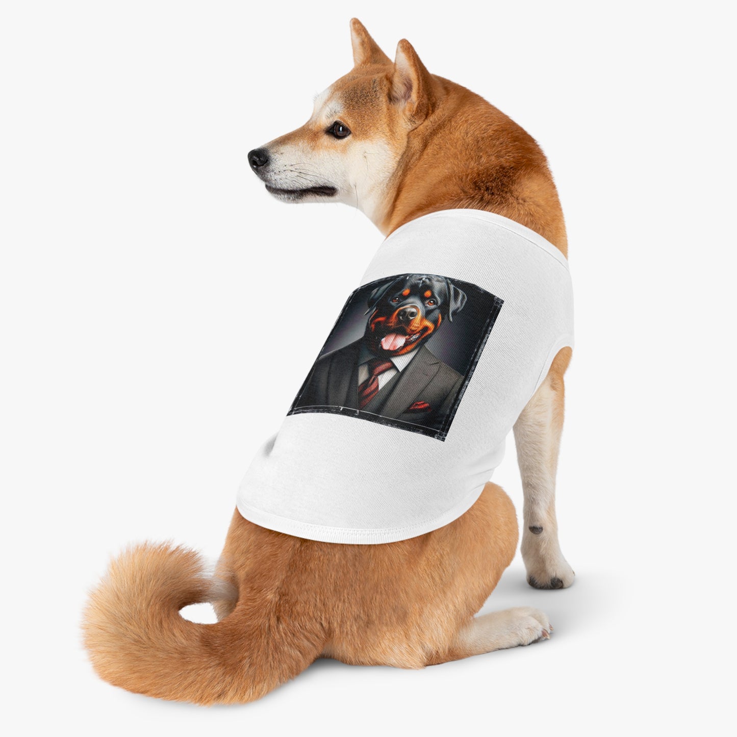 Pet Tank Top Rottie business man