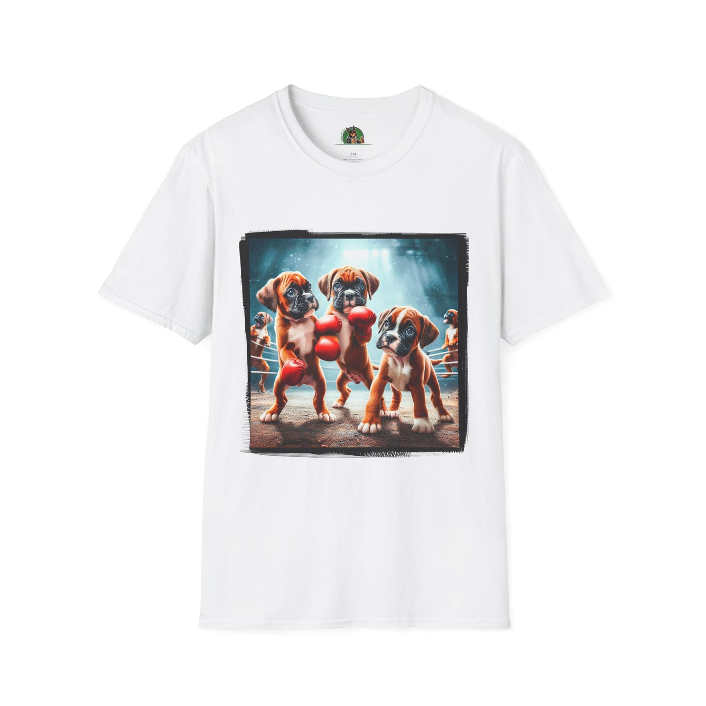 Boxer Puppies In Boxing Ring Shirt T-Shirt Printify XS White