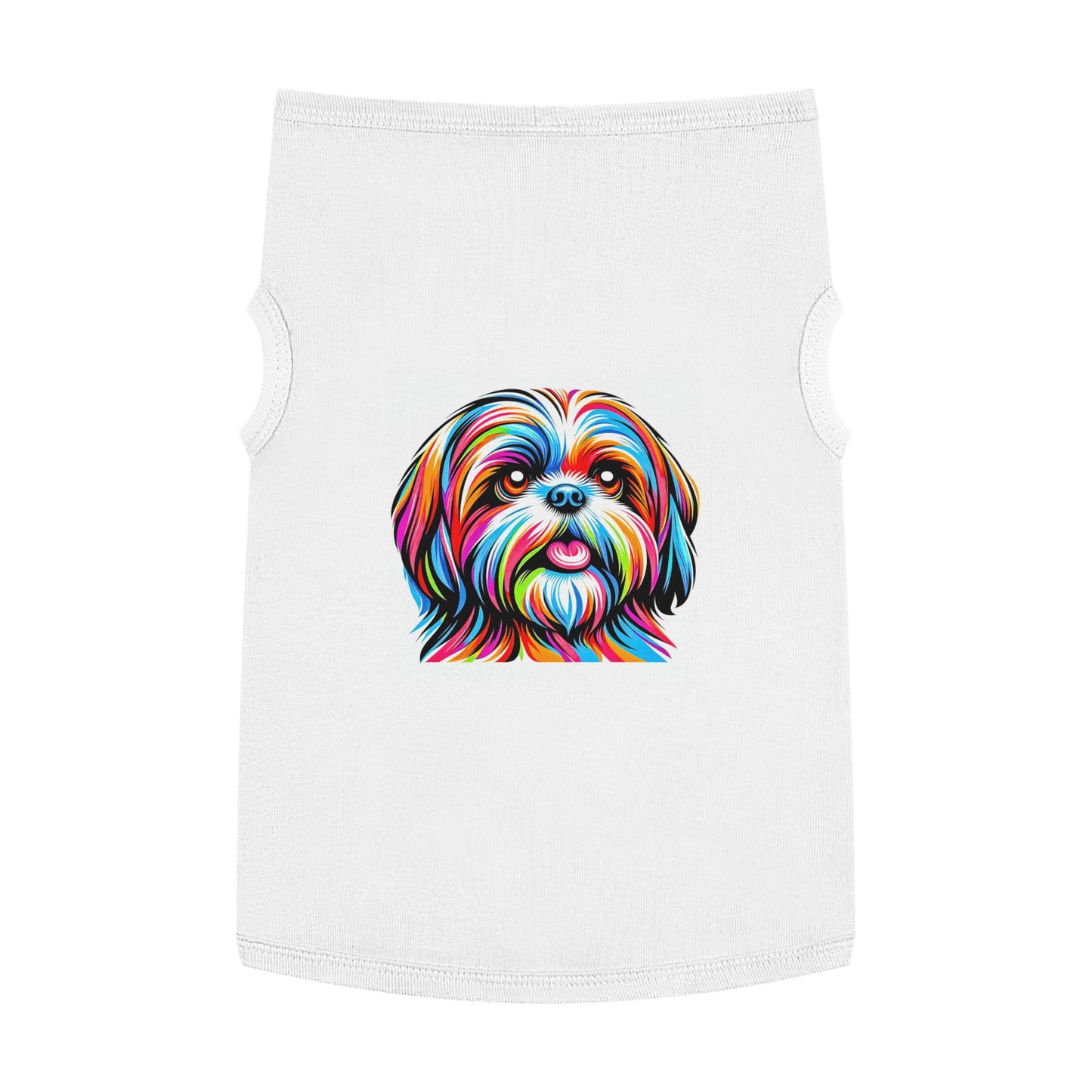 Pet Tank Top Shih Tzu pretty painting Pets Printify XL White