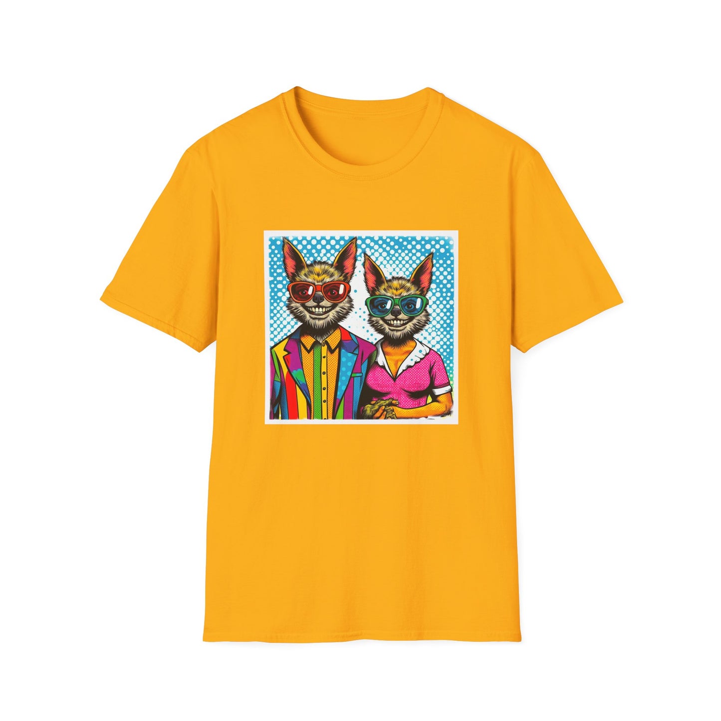 Chupacabra smiling couple t shirt T-Shirt Printify S Gold
